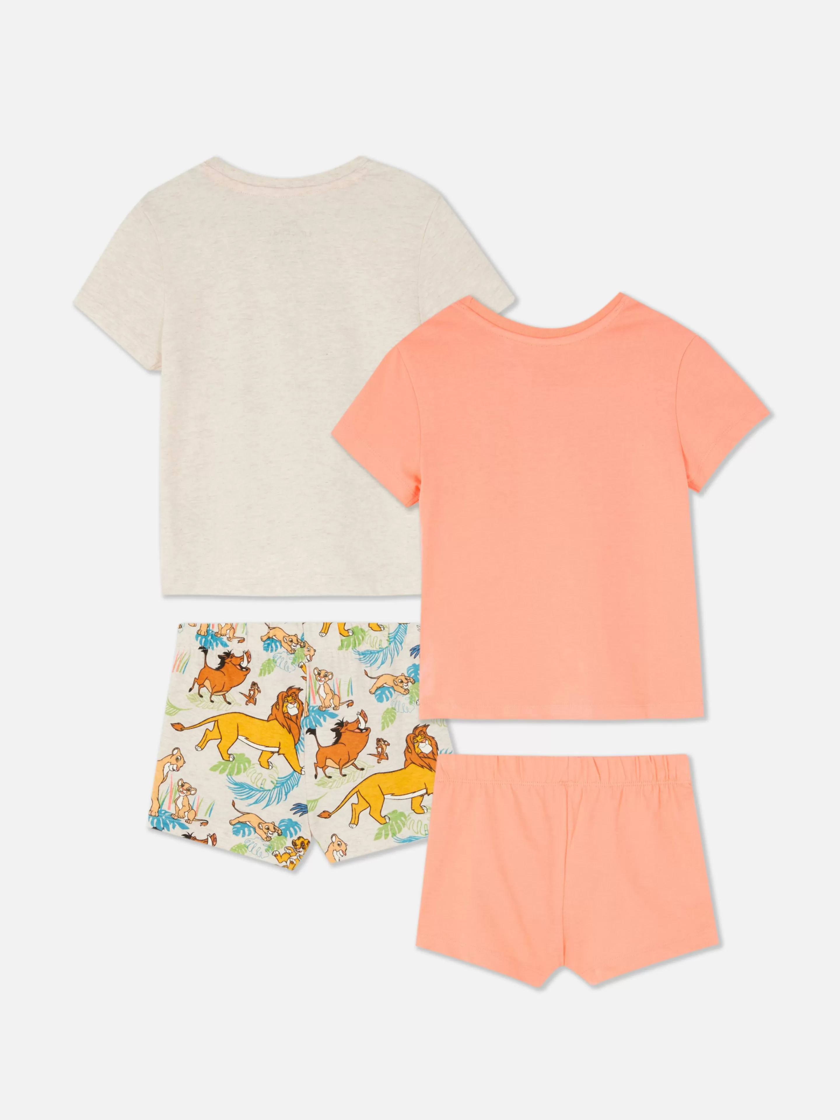 Pijamas E Roupa De Dormir*Primark 2 Pijamas Manga Curta 30º Aniv. Disney O Rei Leão Coral
