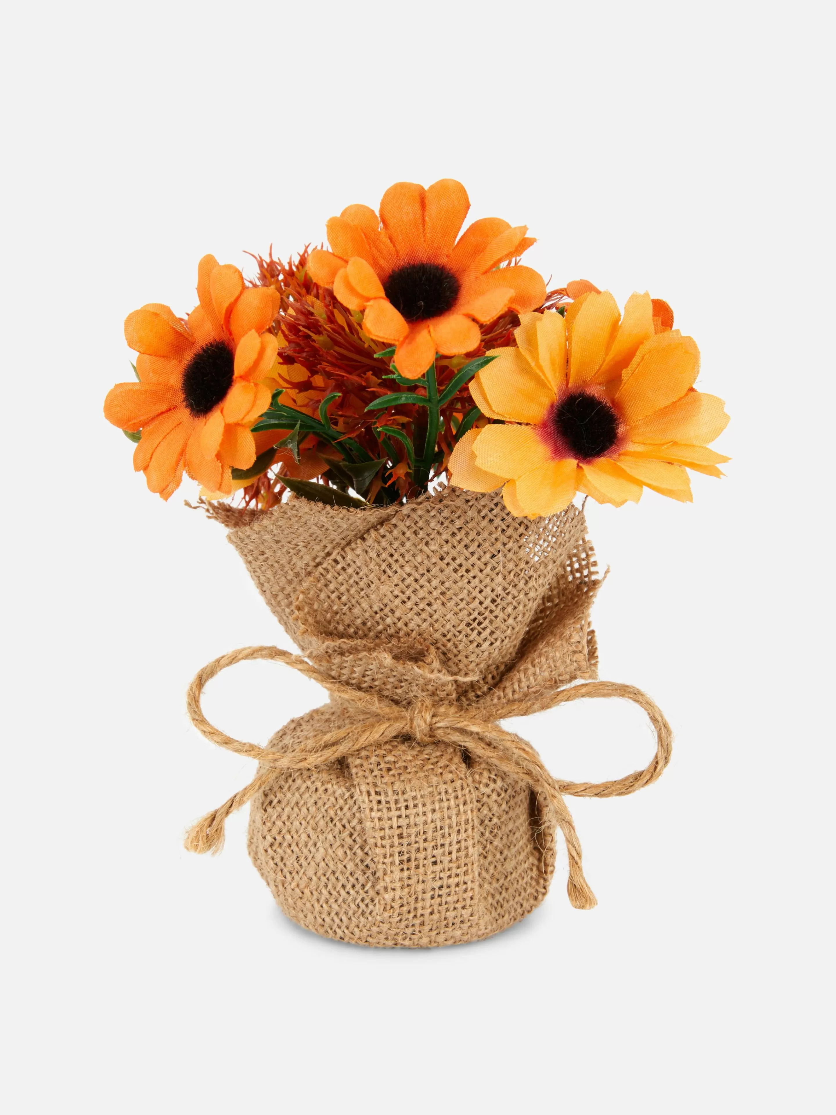 Flores E Plantas Artificiais*Primark Arranjo Flores Artificial Envolto Juta Cor de laranja