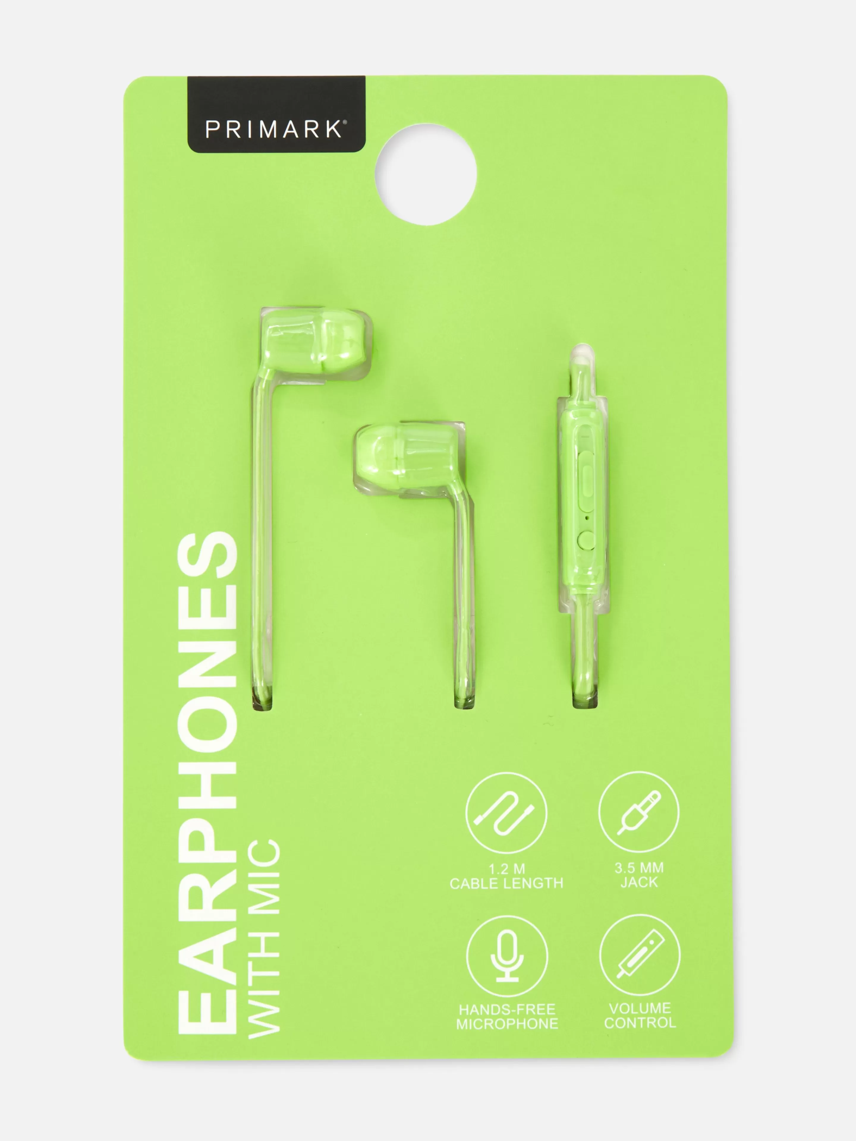 Auscultadores*Primark Auriculares Com Microfone Verde