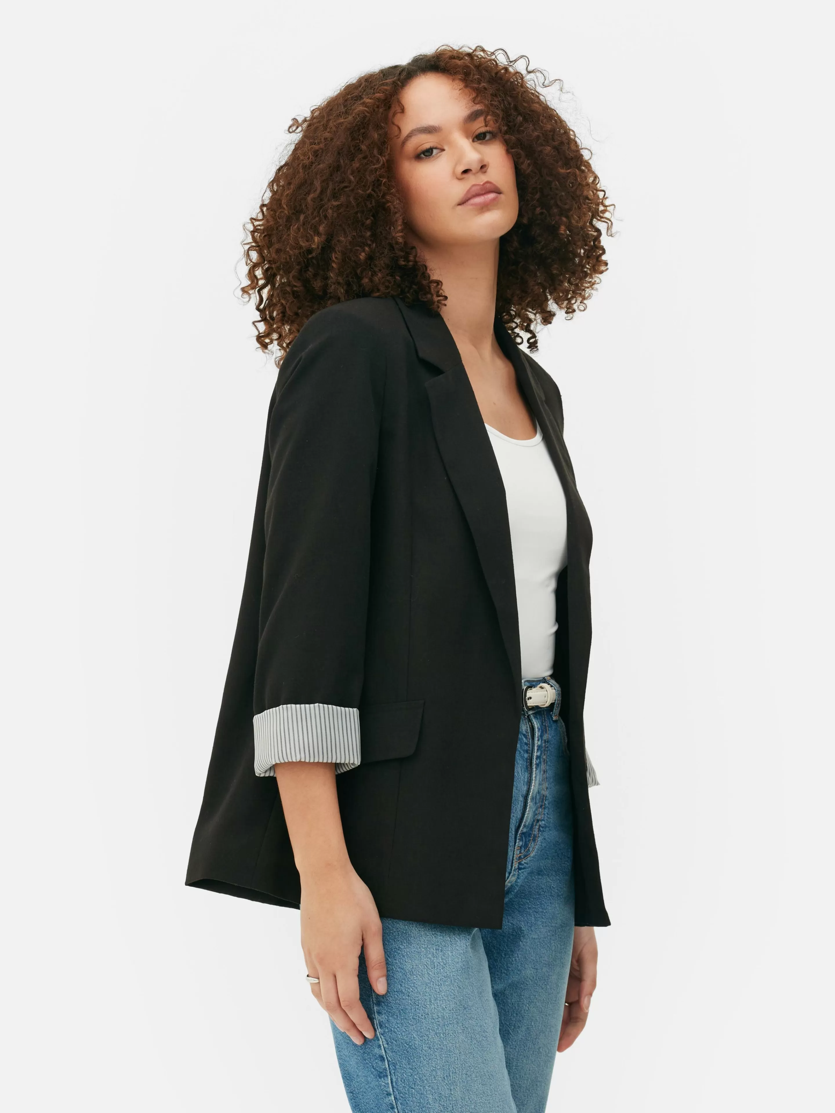 Blazers*Primark Blazer Corte Justo S/ Botões Preto