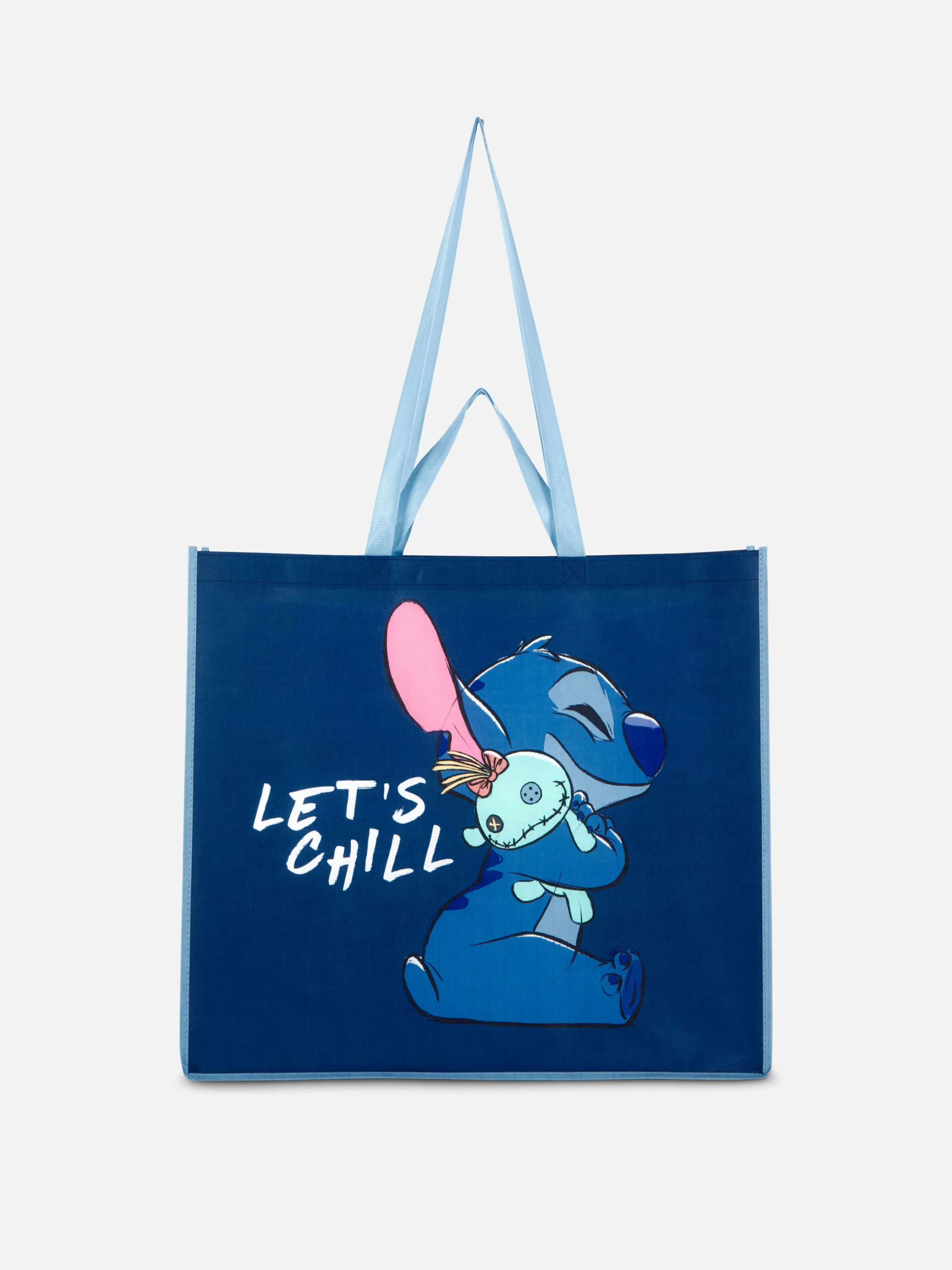 Malas E Carteiras*Primark Bolsa Shopper Extragrande Disney Stitch Azul-marinho