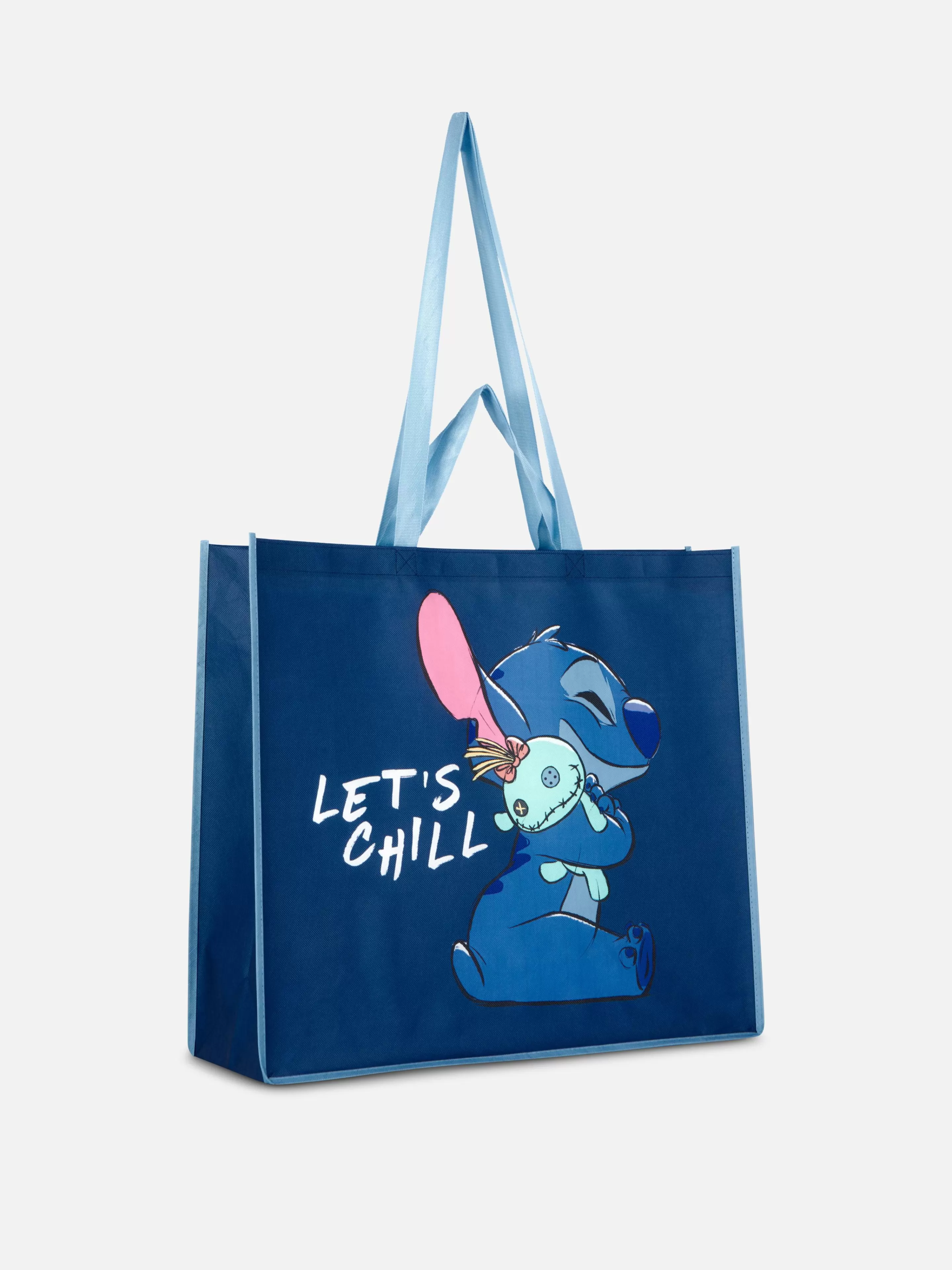 Malas E Carteiras*Primark Bolsa Shopper Extragrande Disney Stitch Azul-marinho