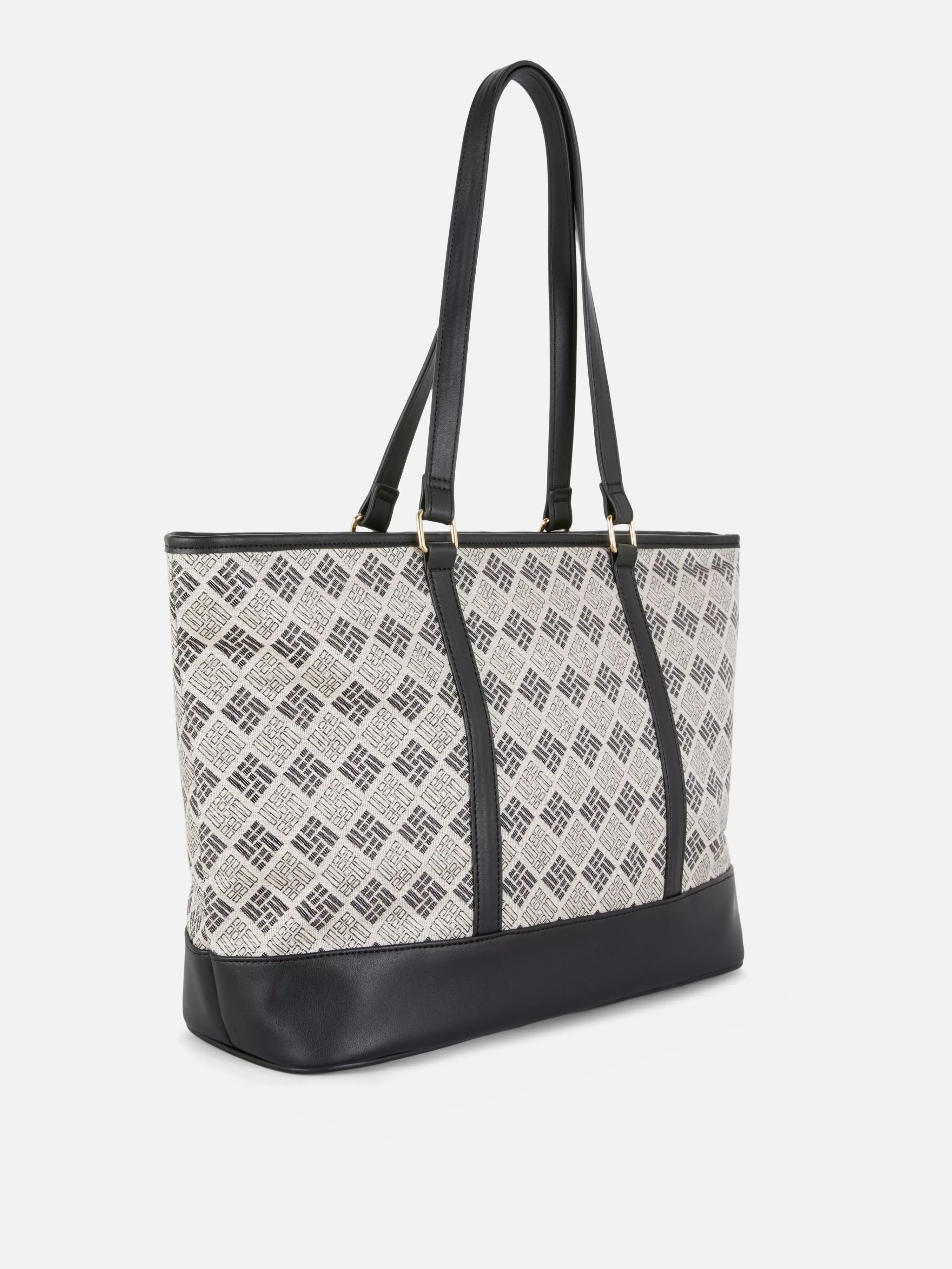 Malas E Carteiras*Primark Bolsa Shopper Monograma Preto