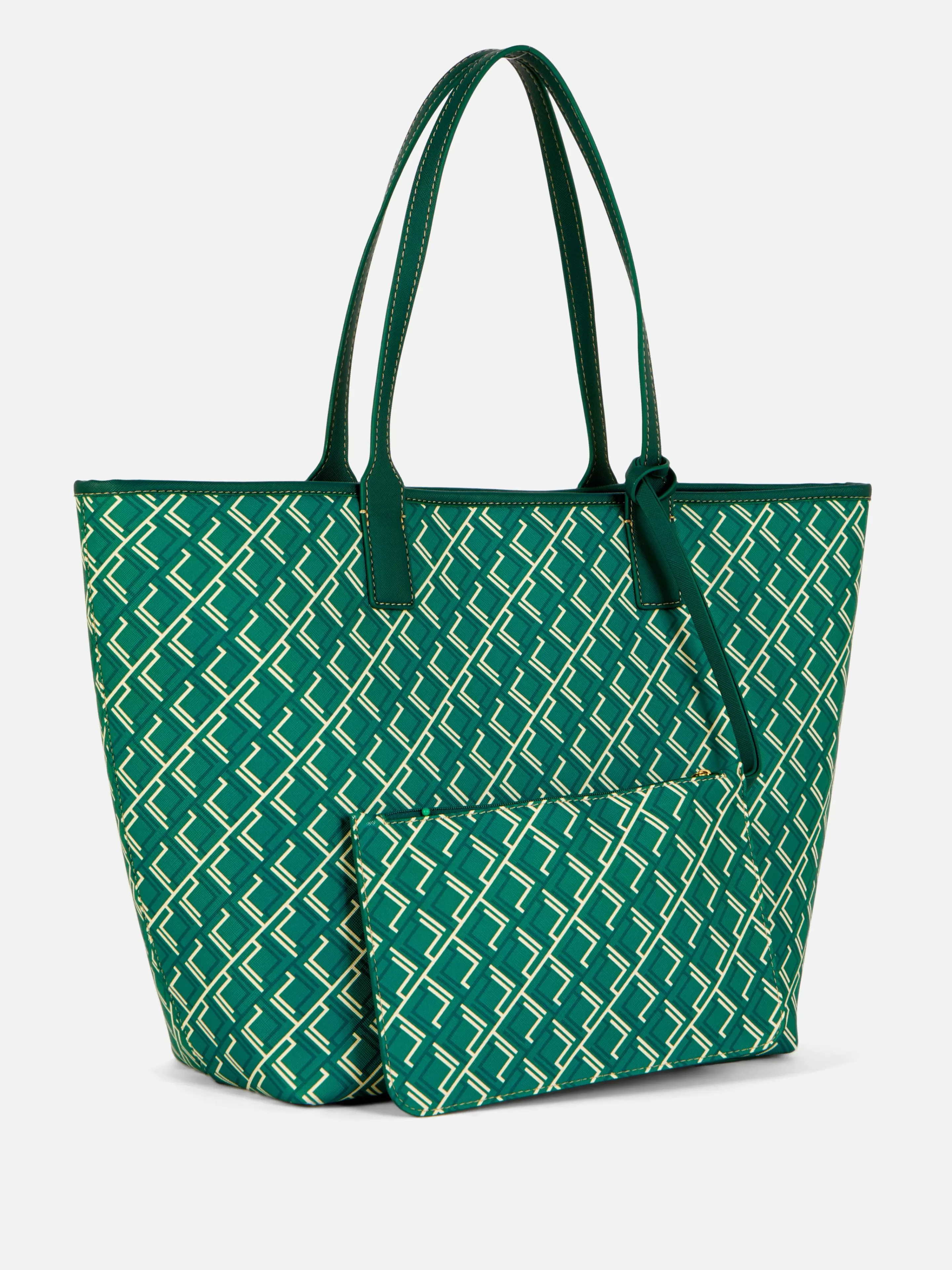 Malas E Carteiras*Primark Bolsa Shopper Monograma Grande Verde