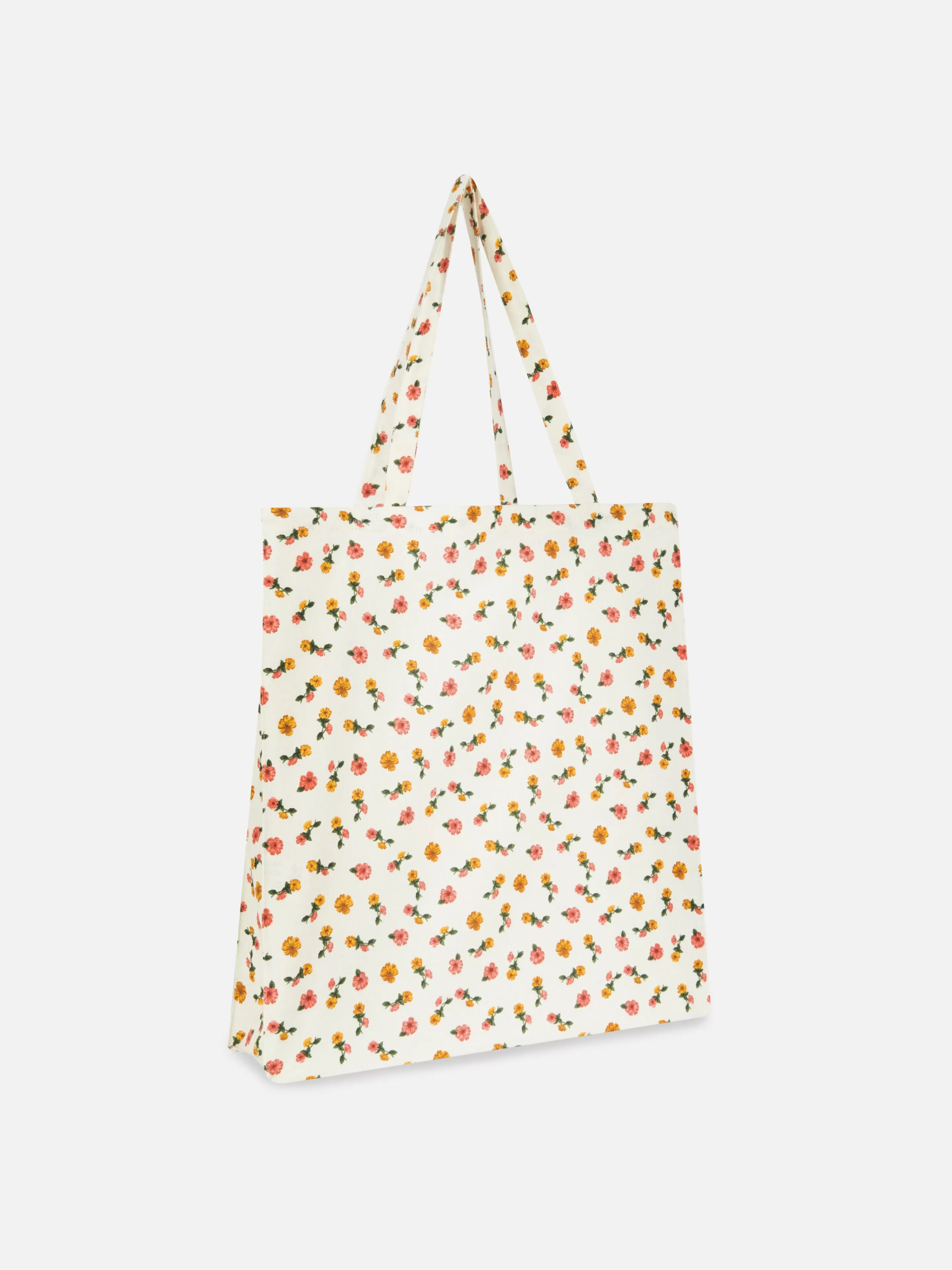 Acessórios De Viagem*Primark Bolsa Shopper Padrão Floral Branco