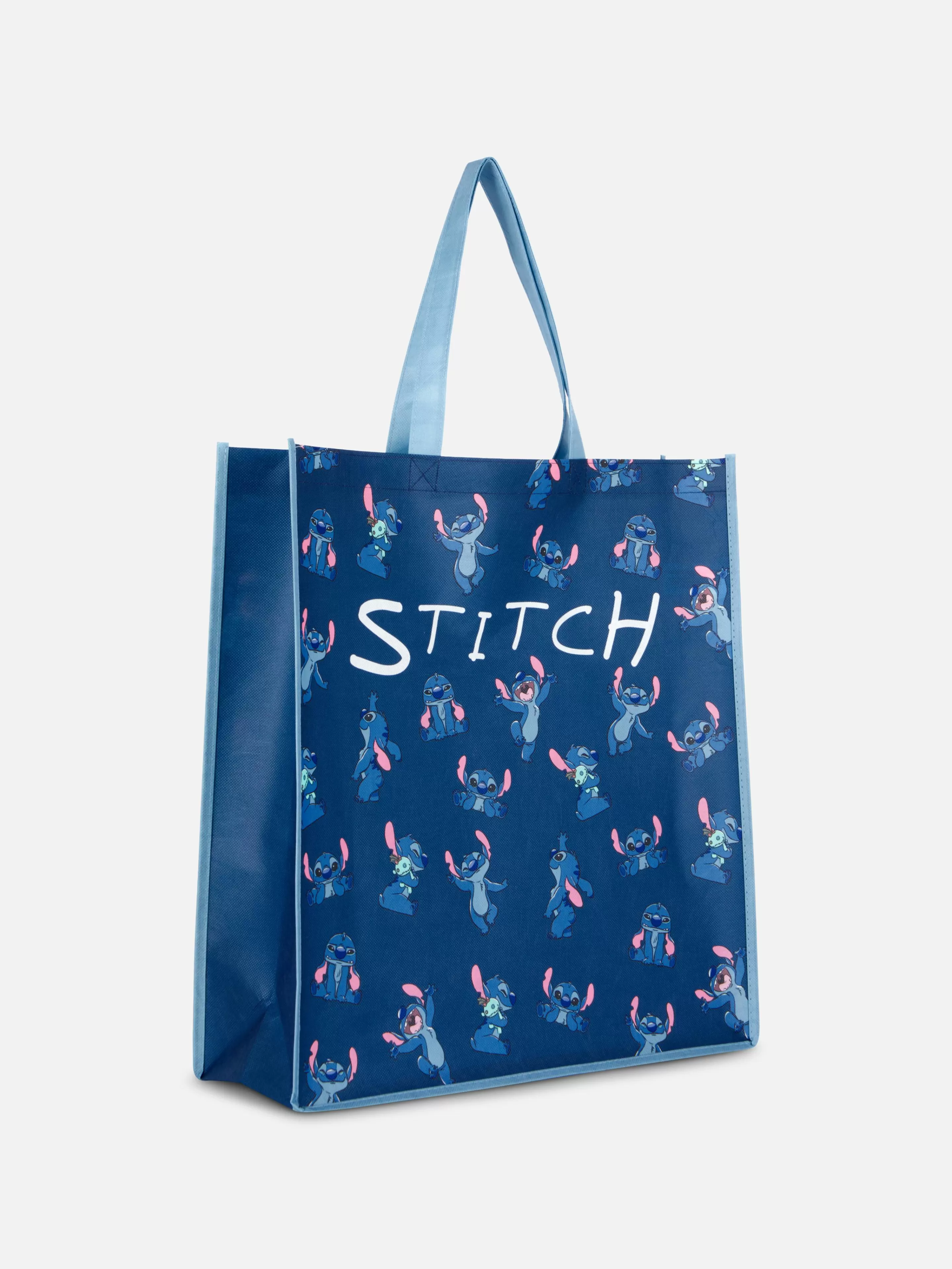 Malas E Carteiras*Primark Bolsa Shopper Reutilizável Disney Stitch Azul-marinho