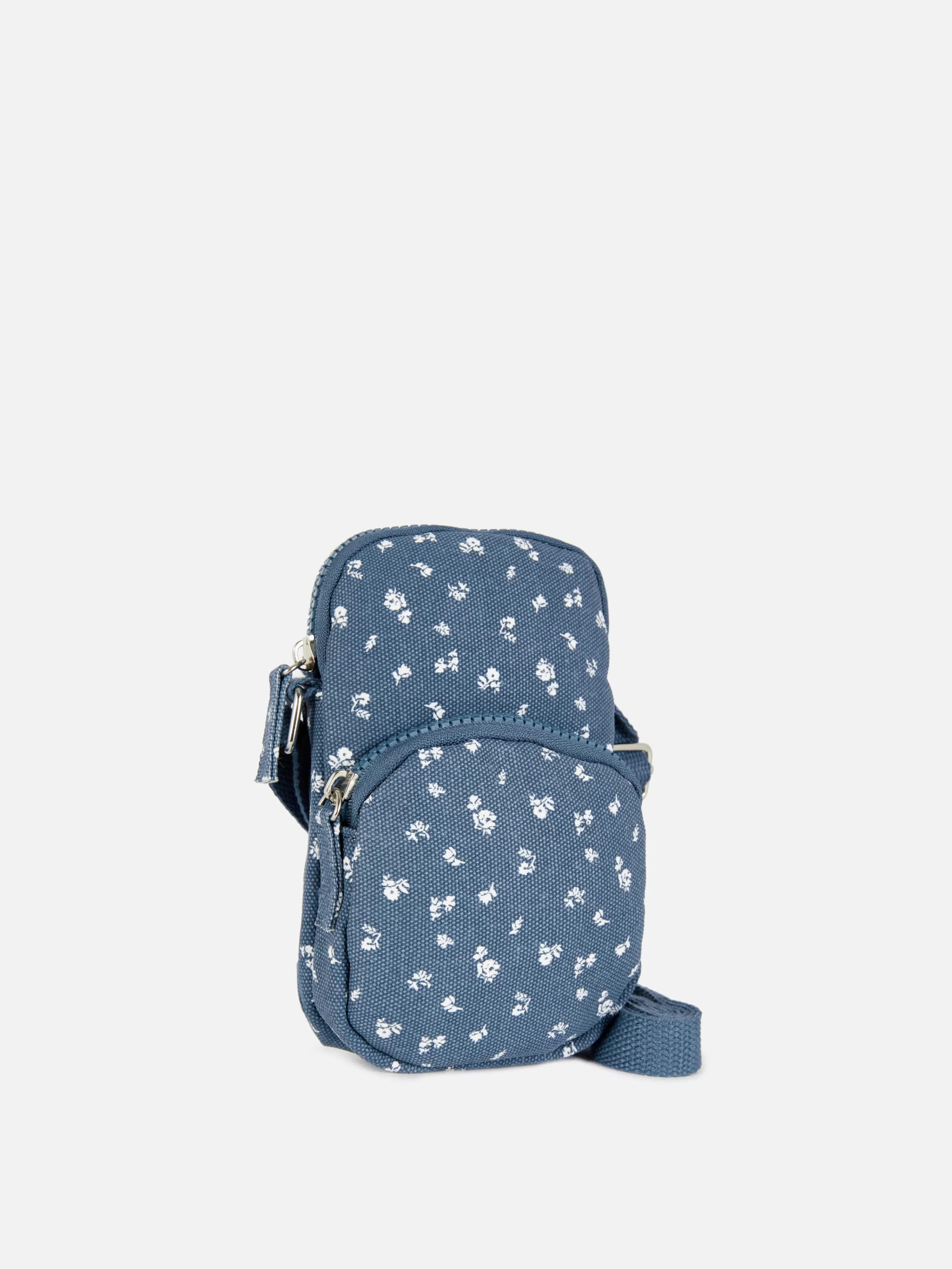 Malas E Carteiras*Primark Bolsa Telemóvel Padrão Floral Azul