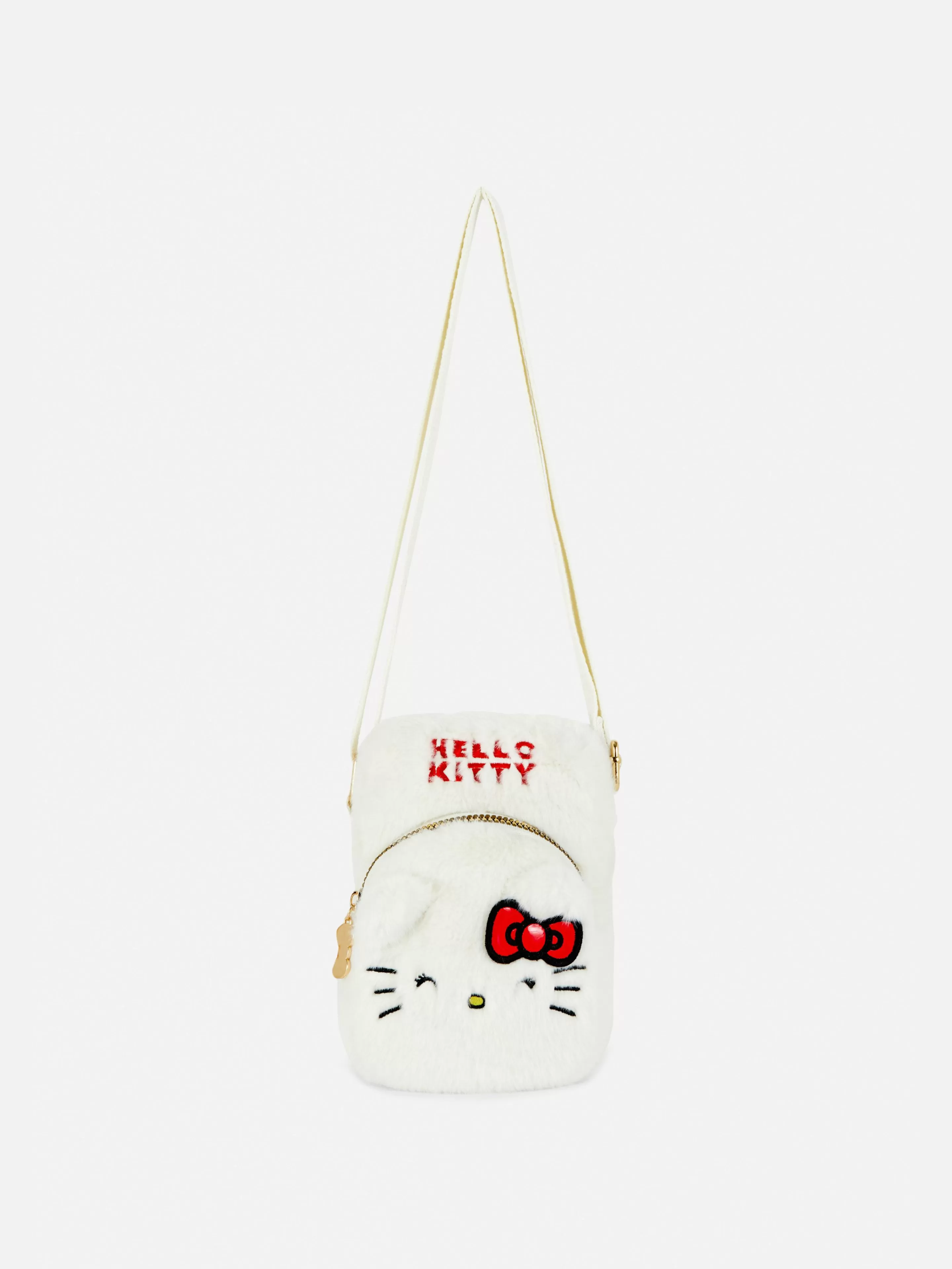 Malas E Carteiras*Primark Bolsa Telemóvel Pelúcia Hello Kitty Branco