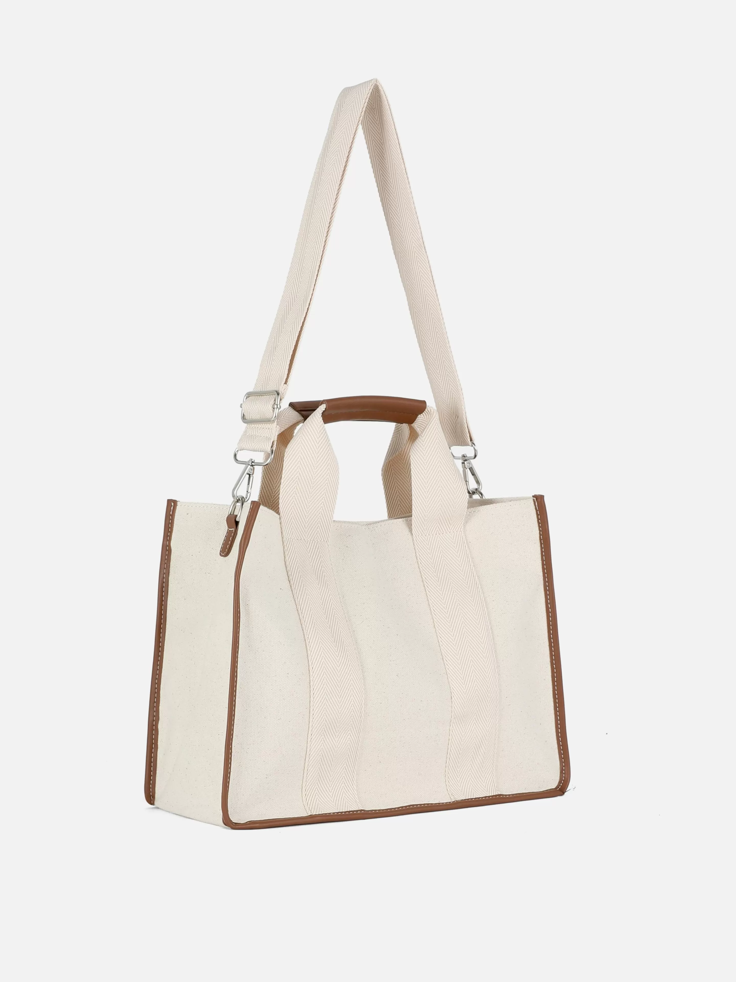 Malas E Carteiras*Primark Bolsa Tote Lona Média Natural