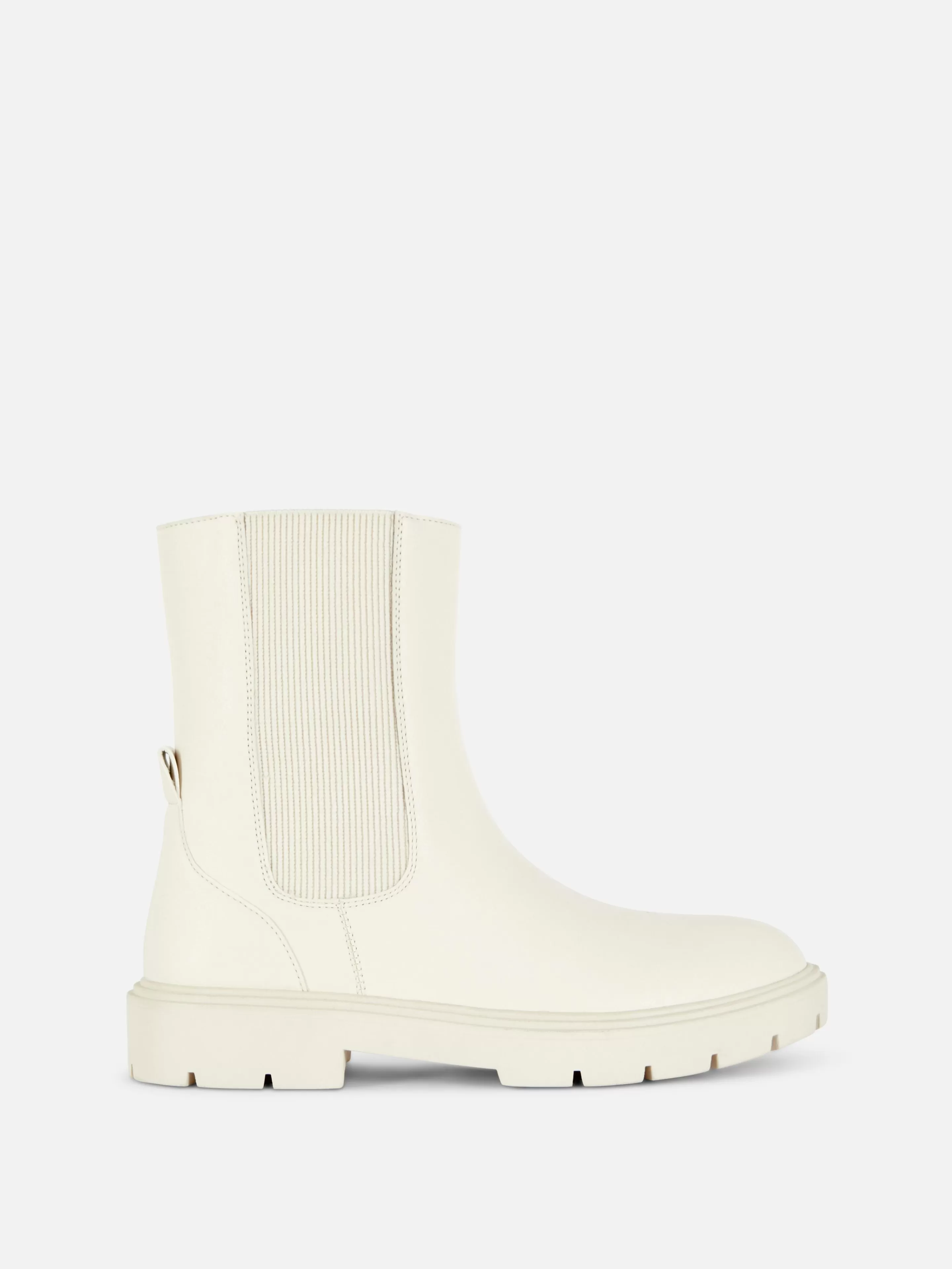 Botas E Galochas*Primark Botas Chelsea Fecho Correr Lateral Creme