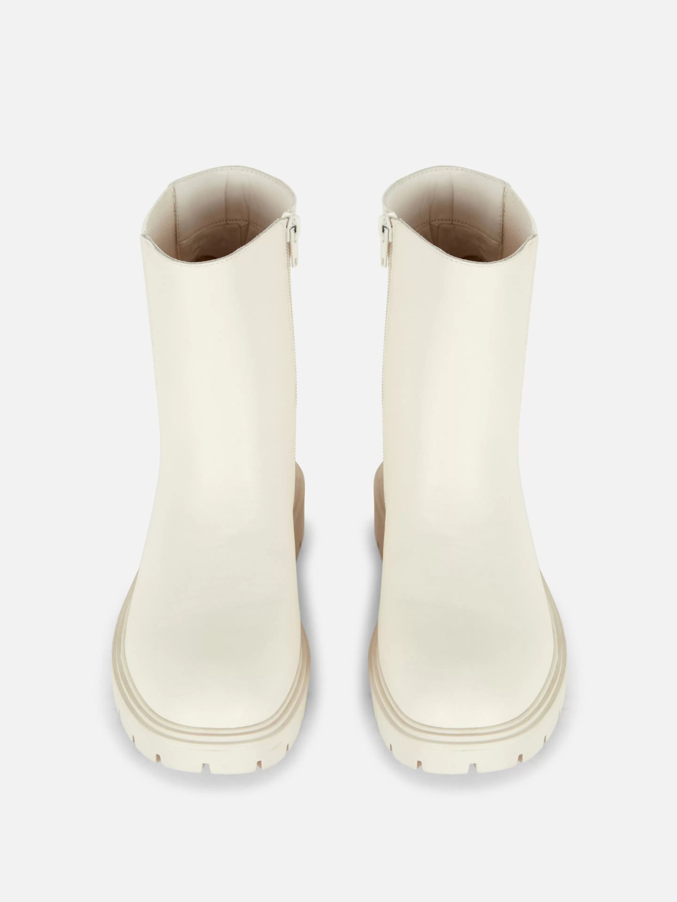 Botas E Galochas*Primark Botas Chelsea Fecho Correr Lateral Creme