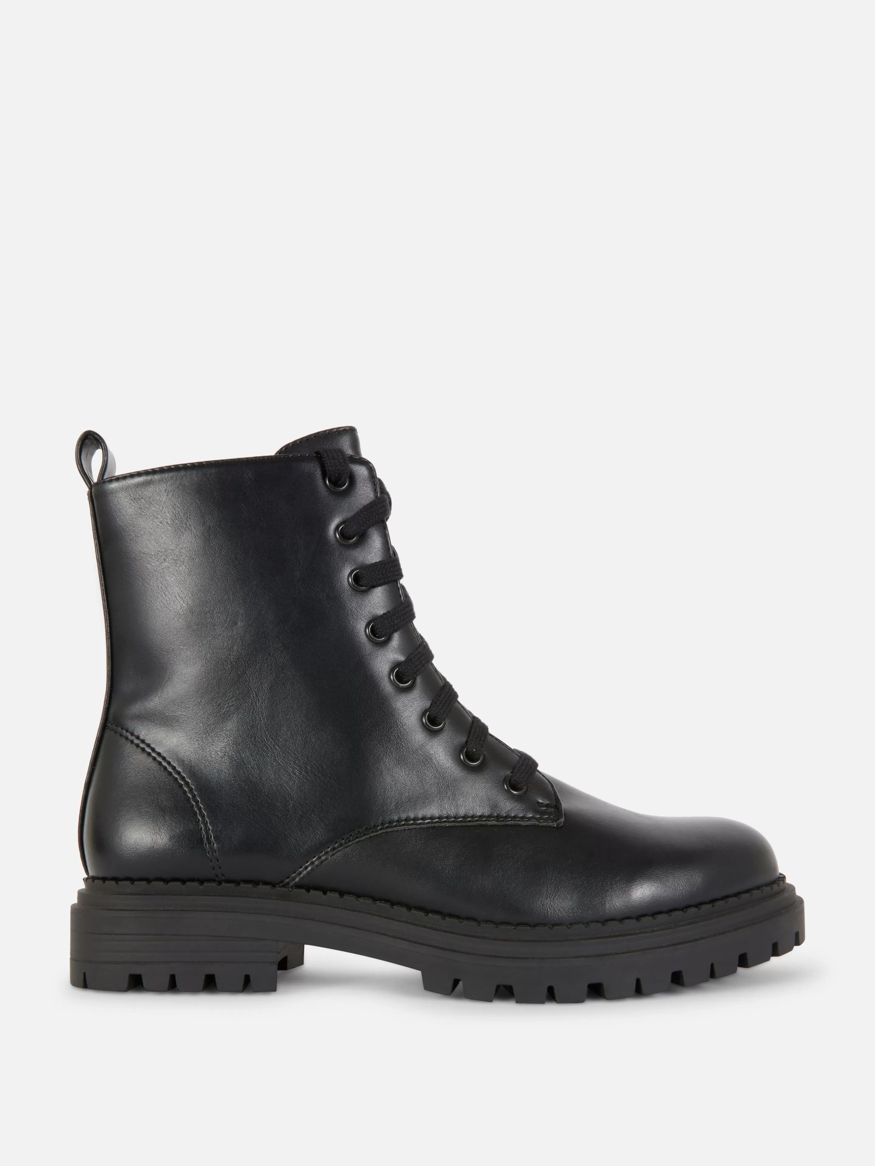 Botas*Primark Botas Estilo Motard Atacadores Preto