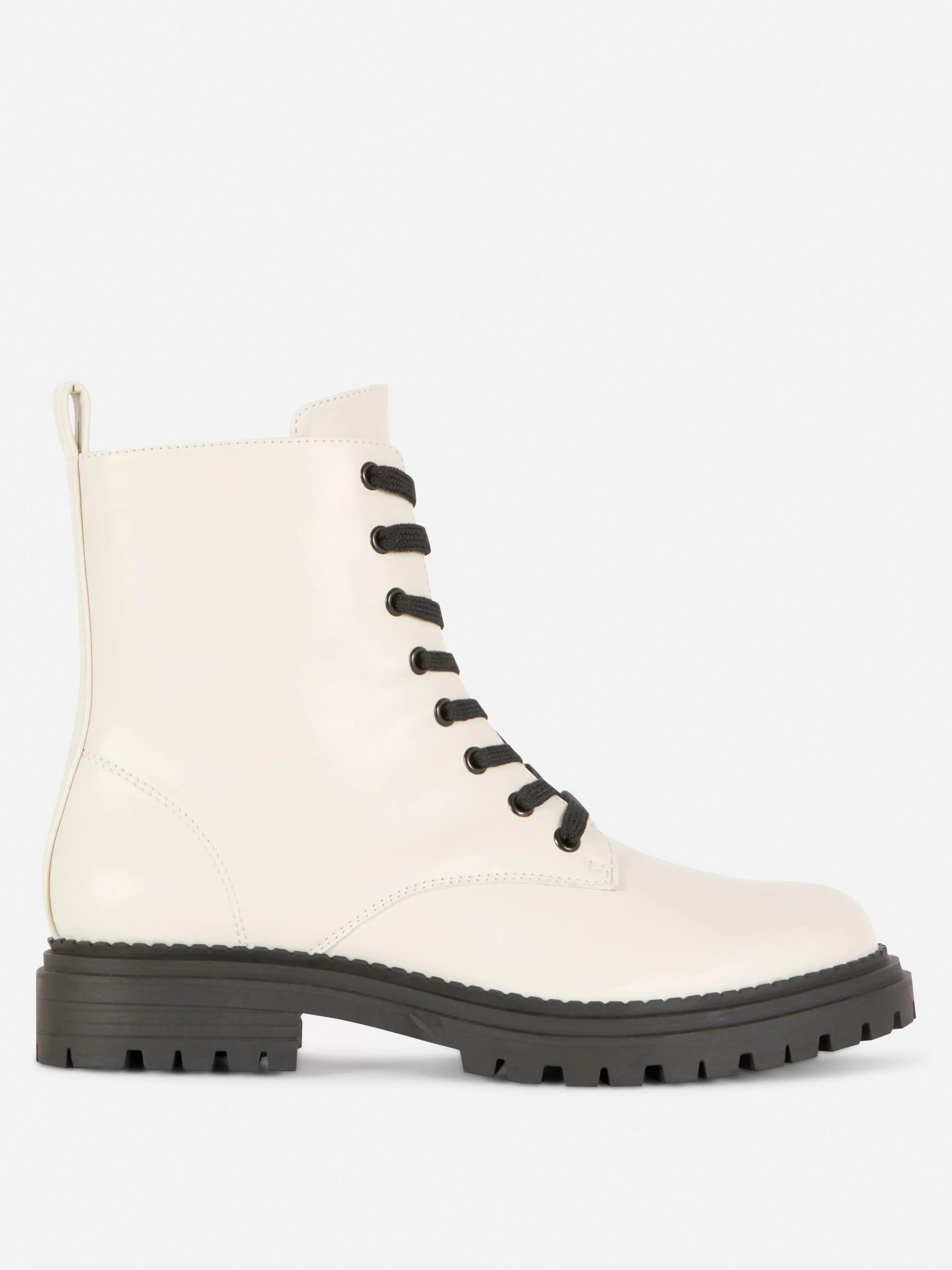 Botas*Primark Botas Estilo Motard Atacadores Cru