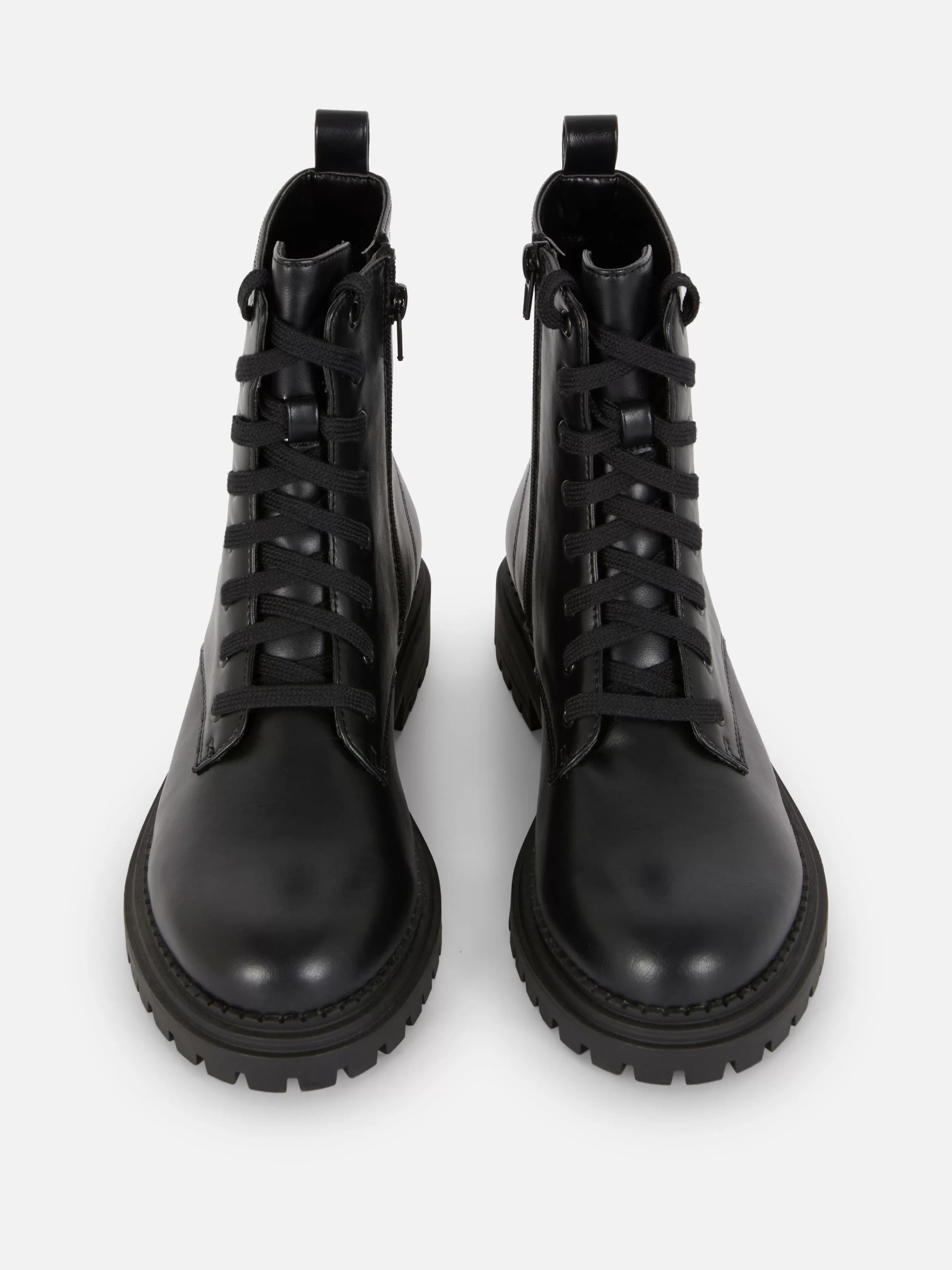 Botas*Primark Botas Estilo Motard Atacadores Preto