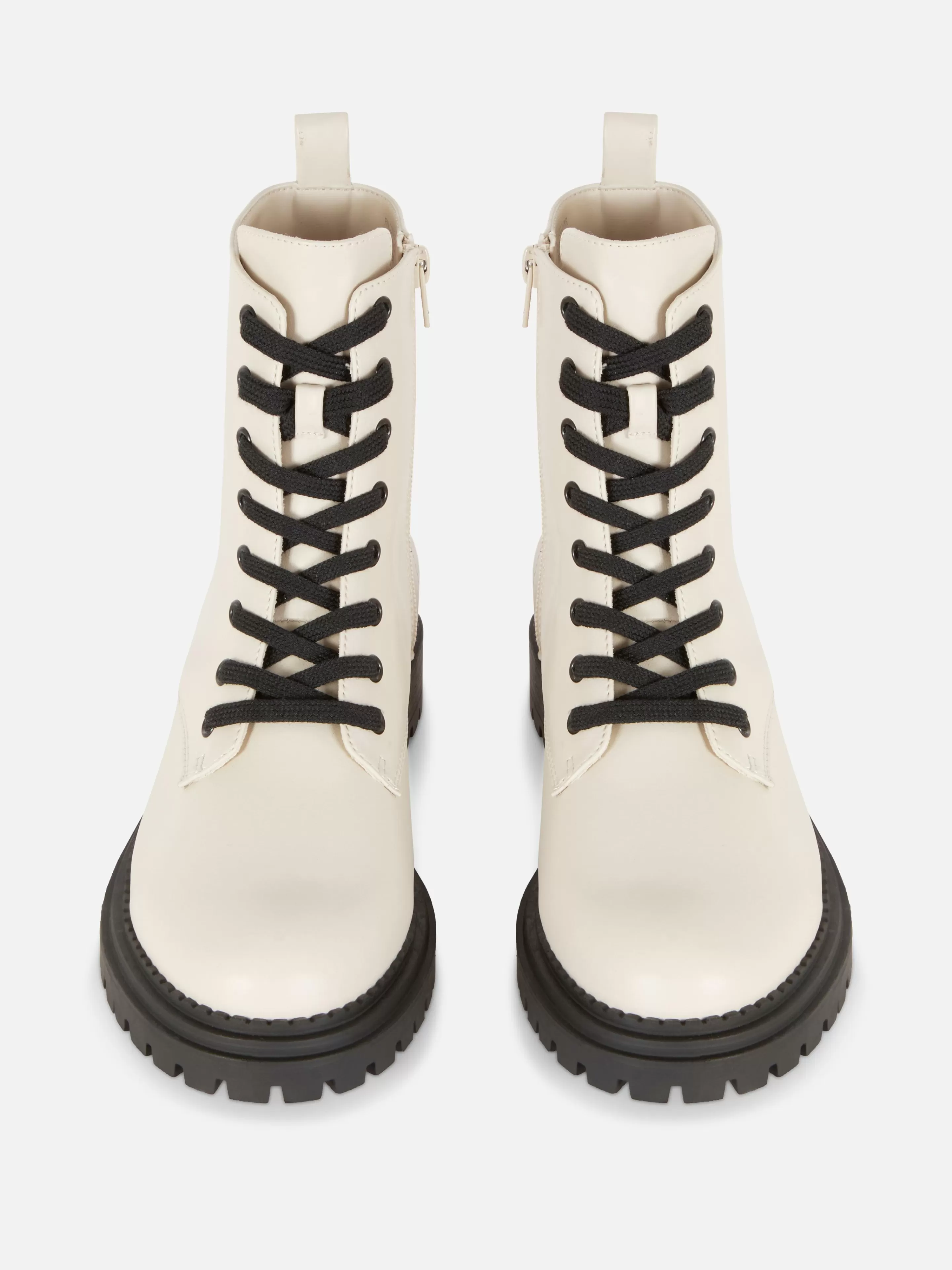 Botas*Primark Botas Estilo Motard Atacadores Cru