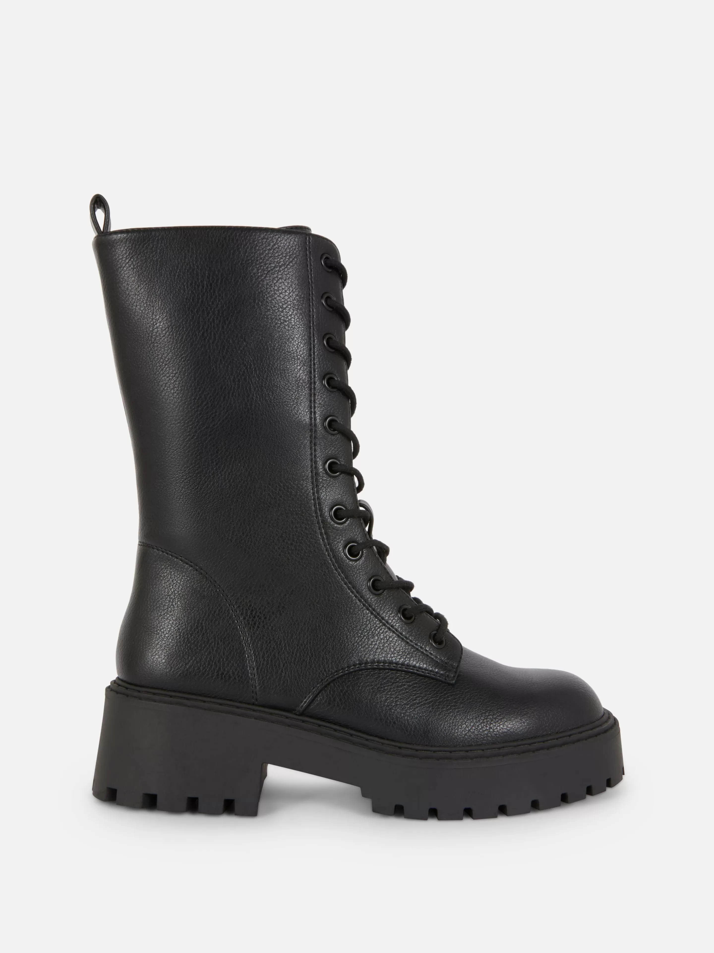 Botas*Primark Botas Estilo Motard Atacadores Sola Grossa Preto