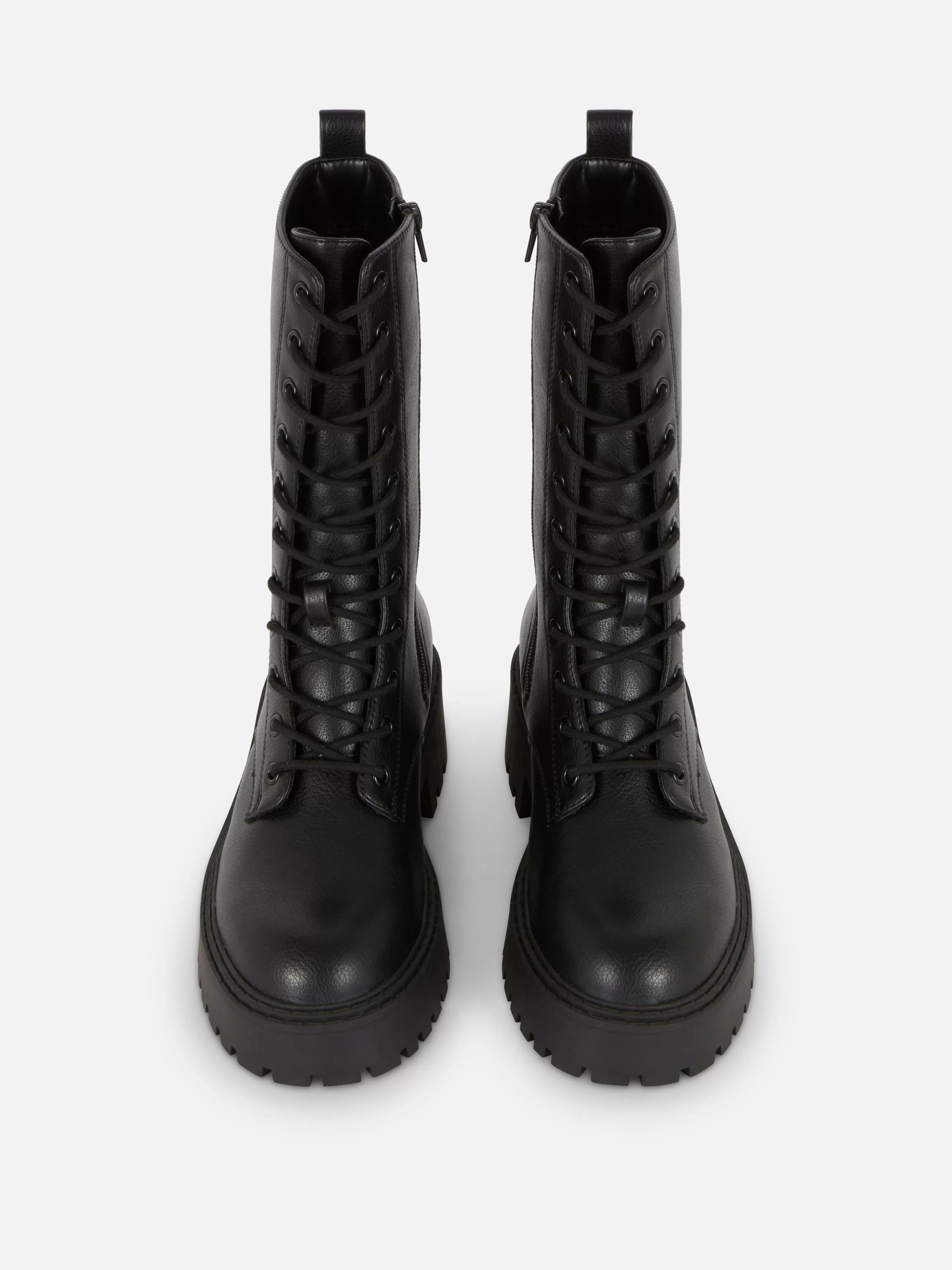 Botas*Primark Botas Estilo Motard Atacadores Sola Grossa Preto