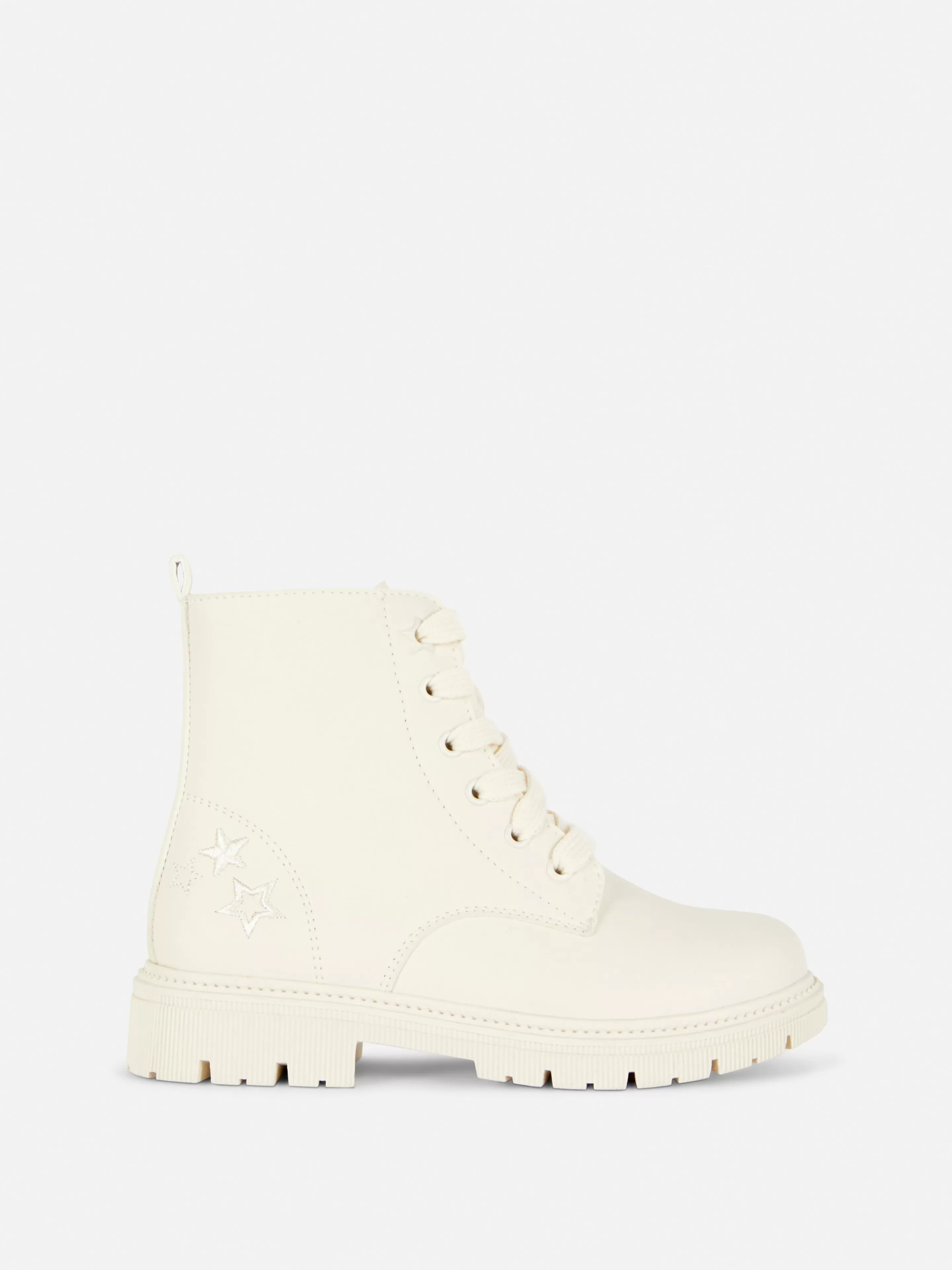 Botas E Galochas*Primark Botas Fecho Correr Lateral Sola Grossa Creme