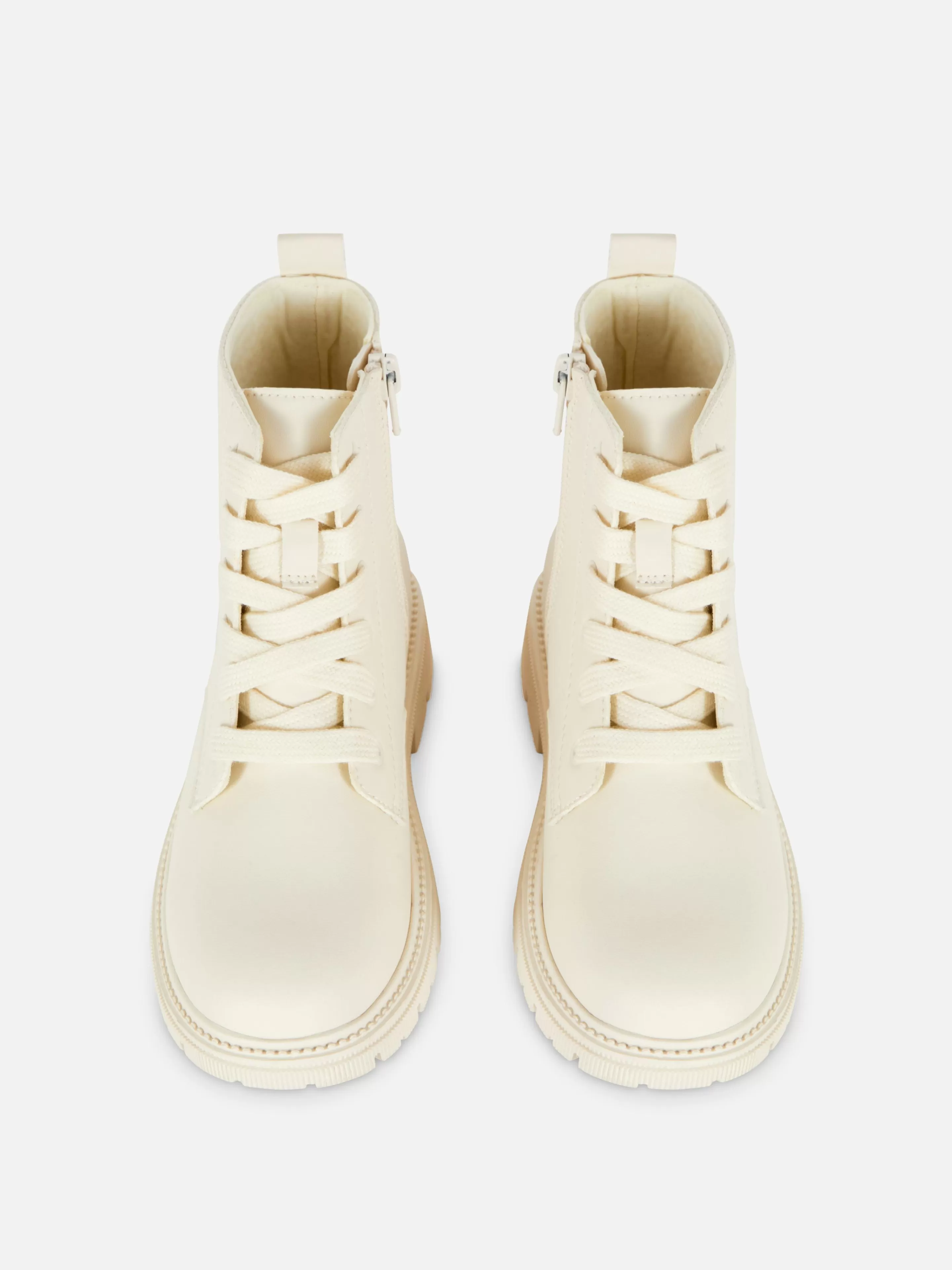 Botas E Galochas*Primark Botas Fecho Correr Lateral Sola Grossa Creme