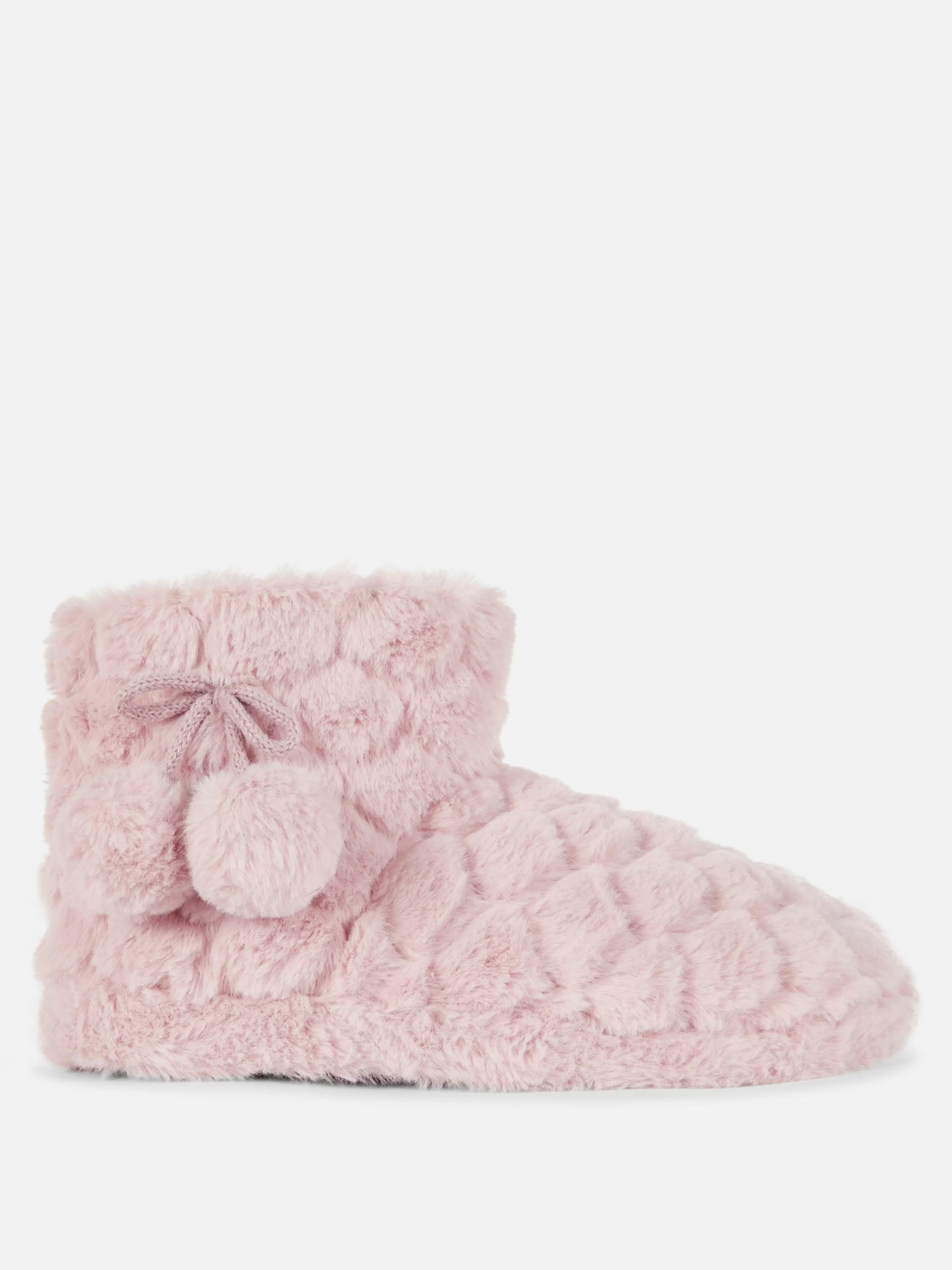 Chinelos E Pantufas*Primark Botas Felpudas Pompons Cor-de-rosa