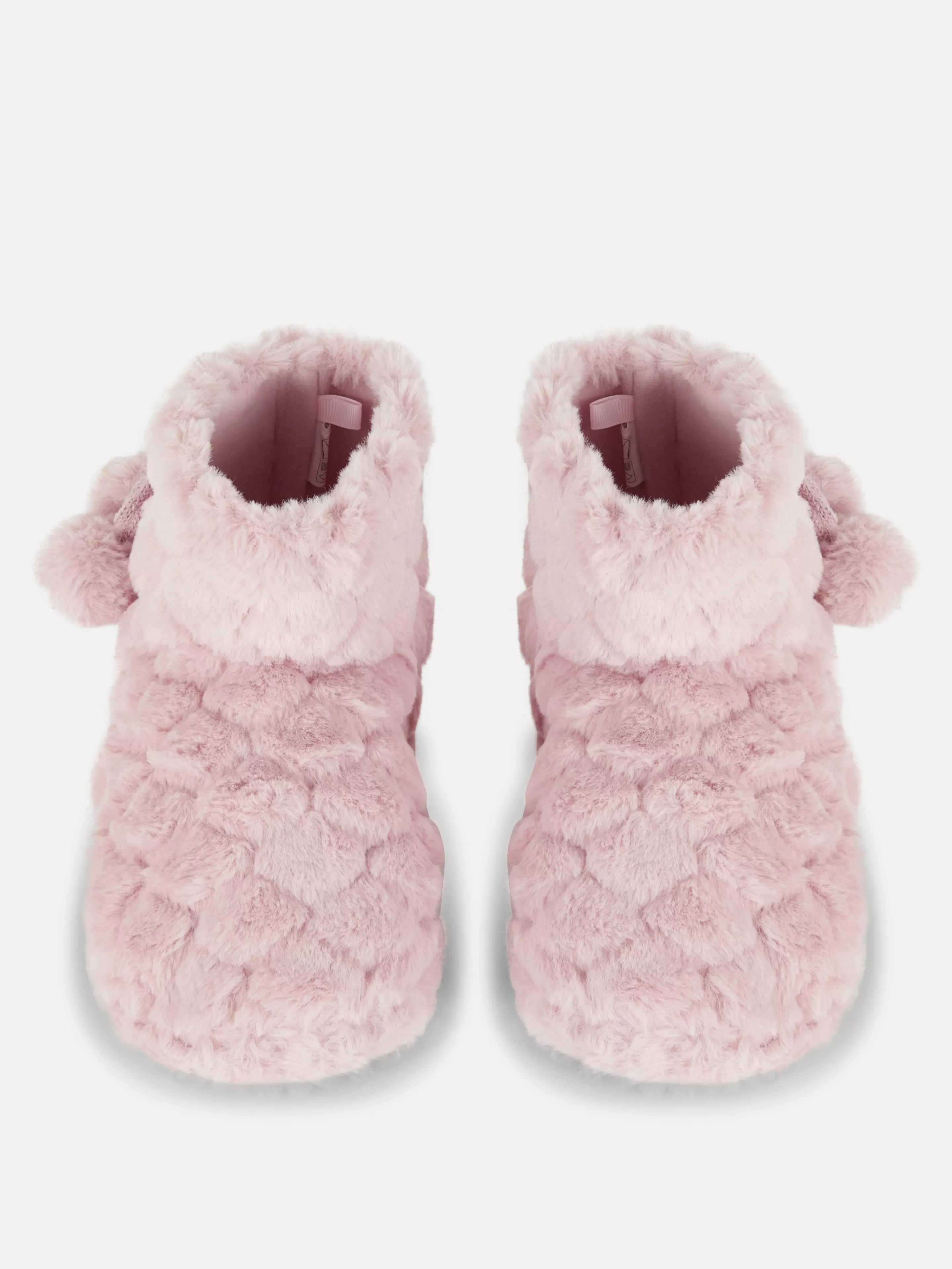 Chinelos E Pantufas*Primark Botas Felpudas Pompons Cor-de-rosa