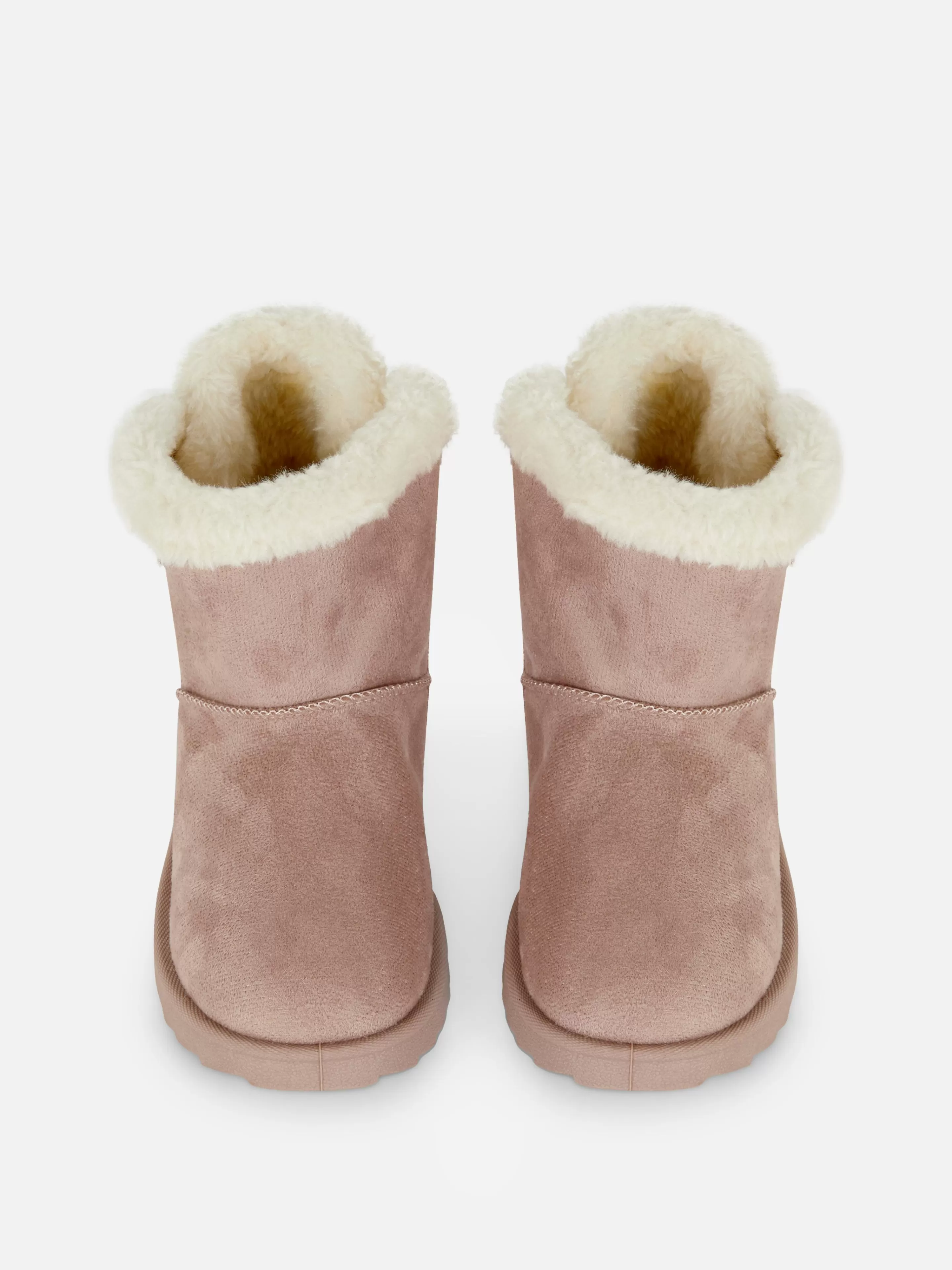 Botas E Galochas*Primark Botas Forro Pelúcia Laço Atrás Cor-de-rosa