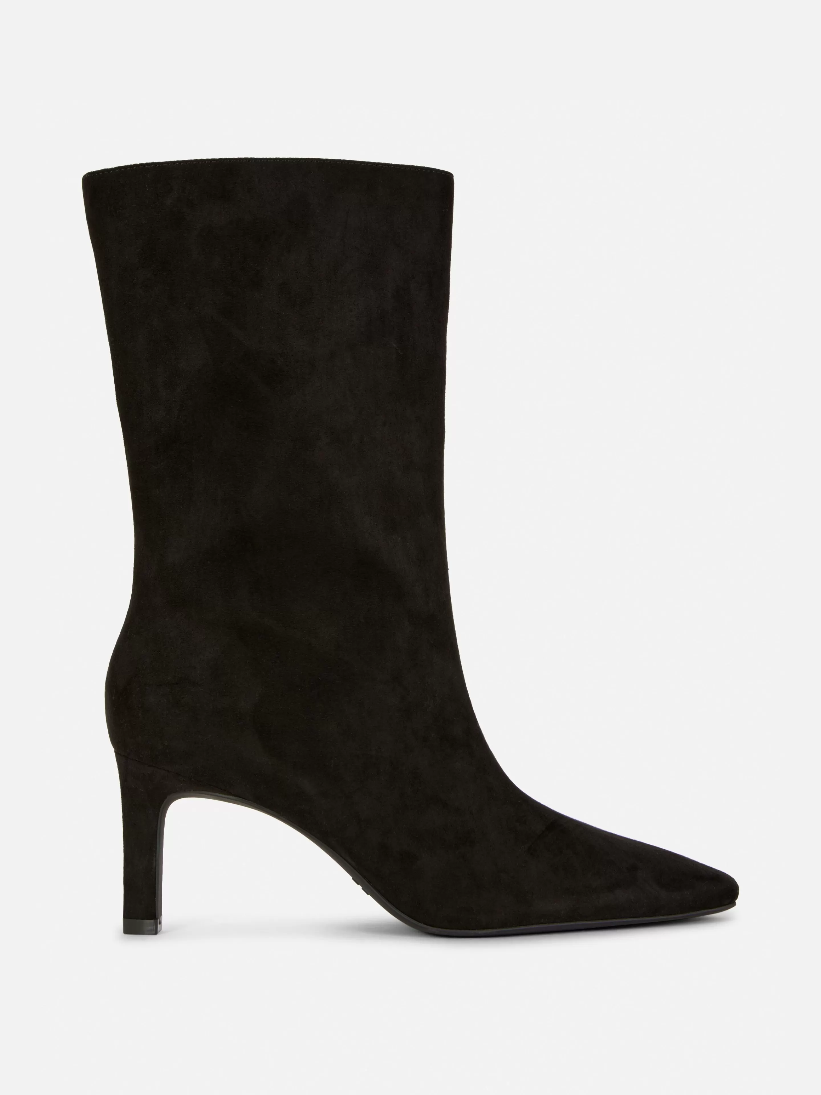 Botas*Primark Botas Salto Agulha Imitação Camurça Preto