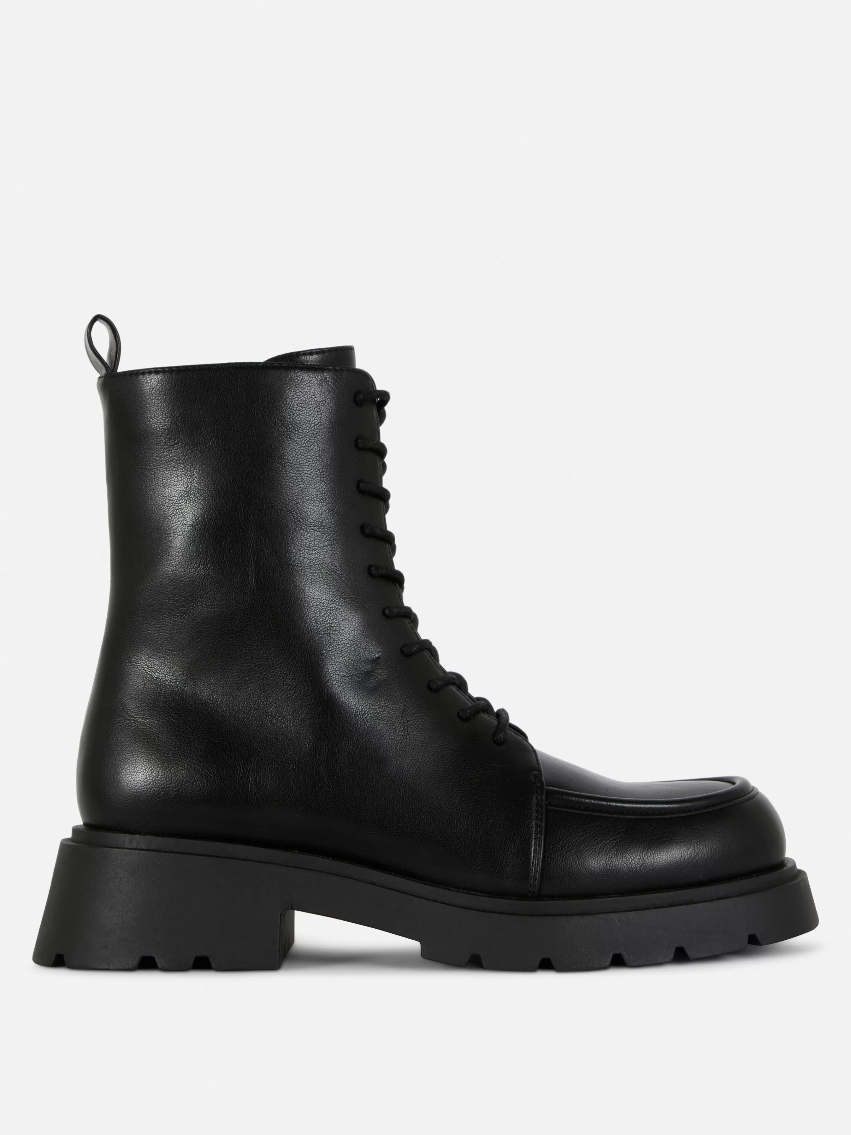 Botas*Primark Botins Atacadores Rebordo Preto