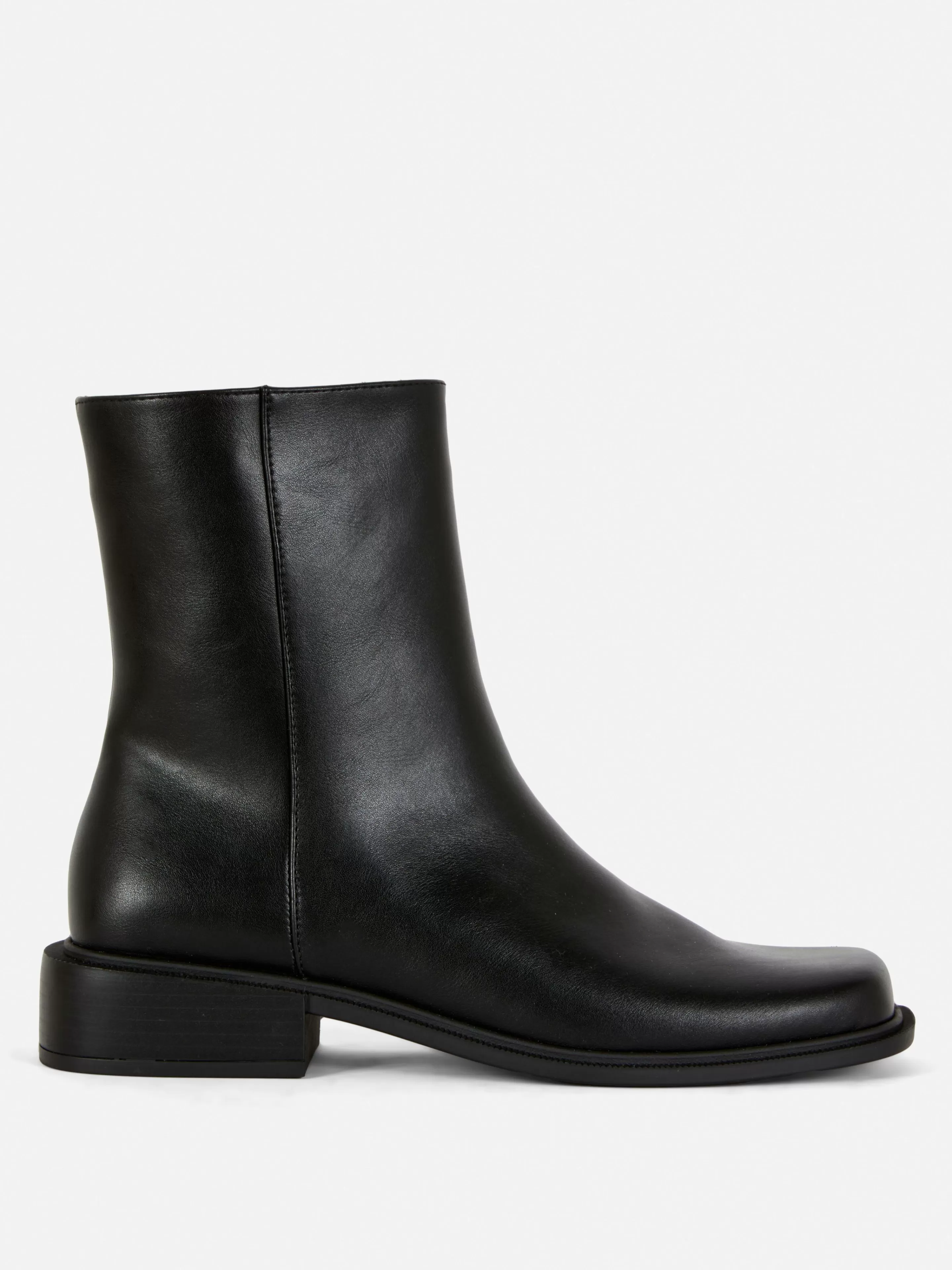 Botas*Primark Botins Biqueira Quadrada Preto