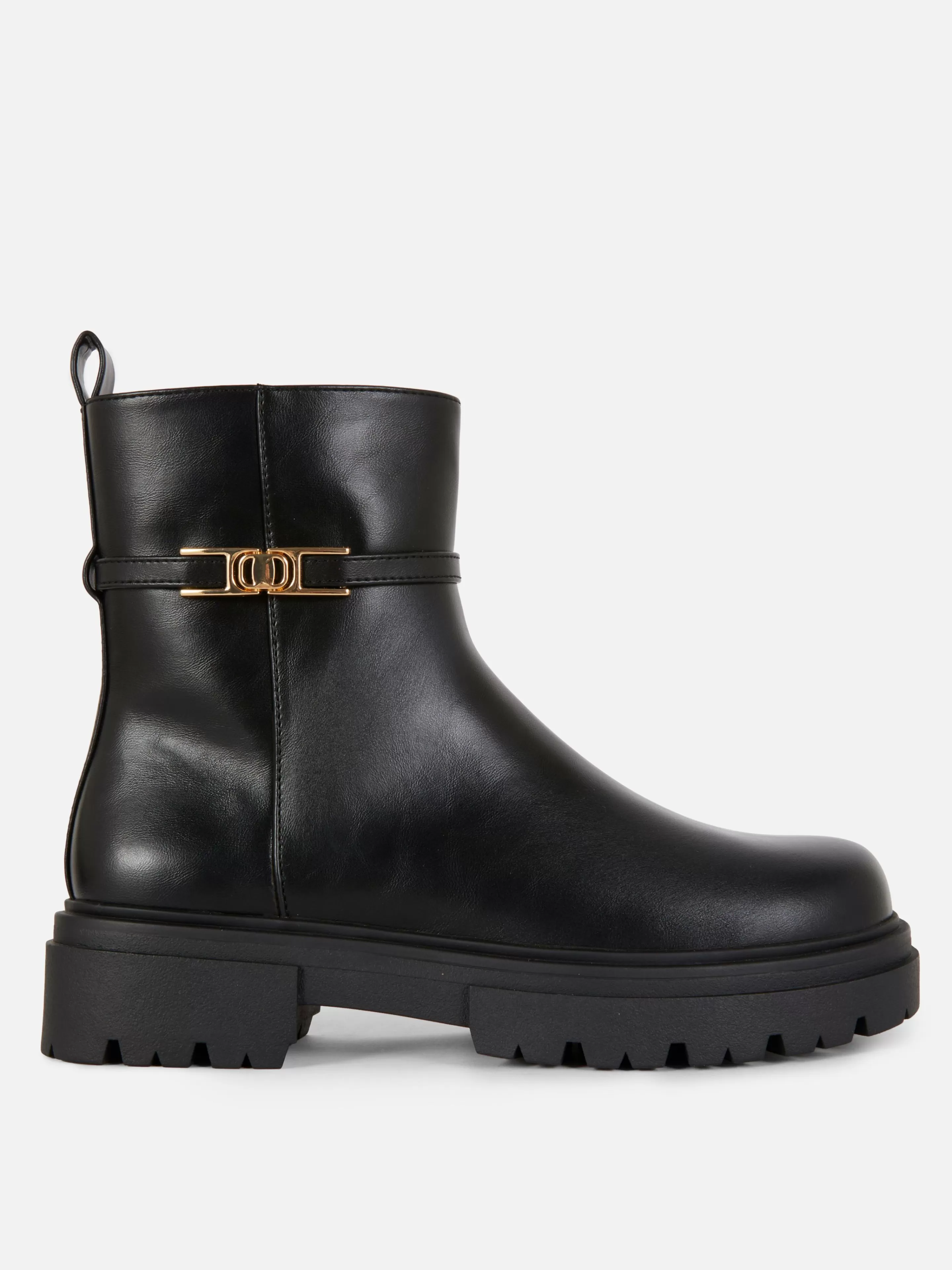 Botas*Primark Botins Detalhe Fivela Preto