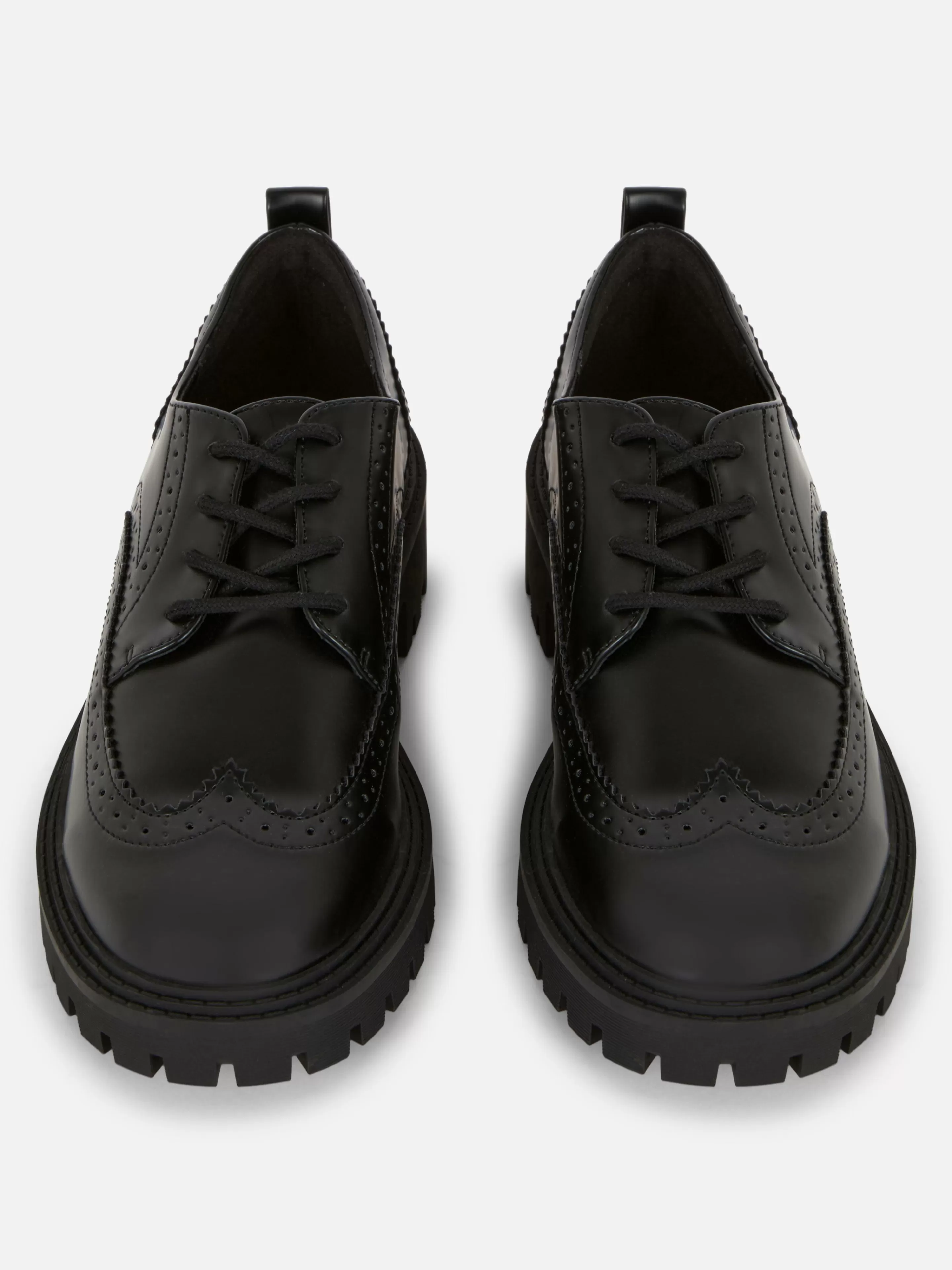 Sapatos Rasos*Primark Brogues Atacadores Sola Grossa Preto