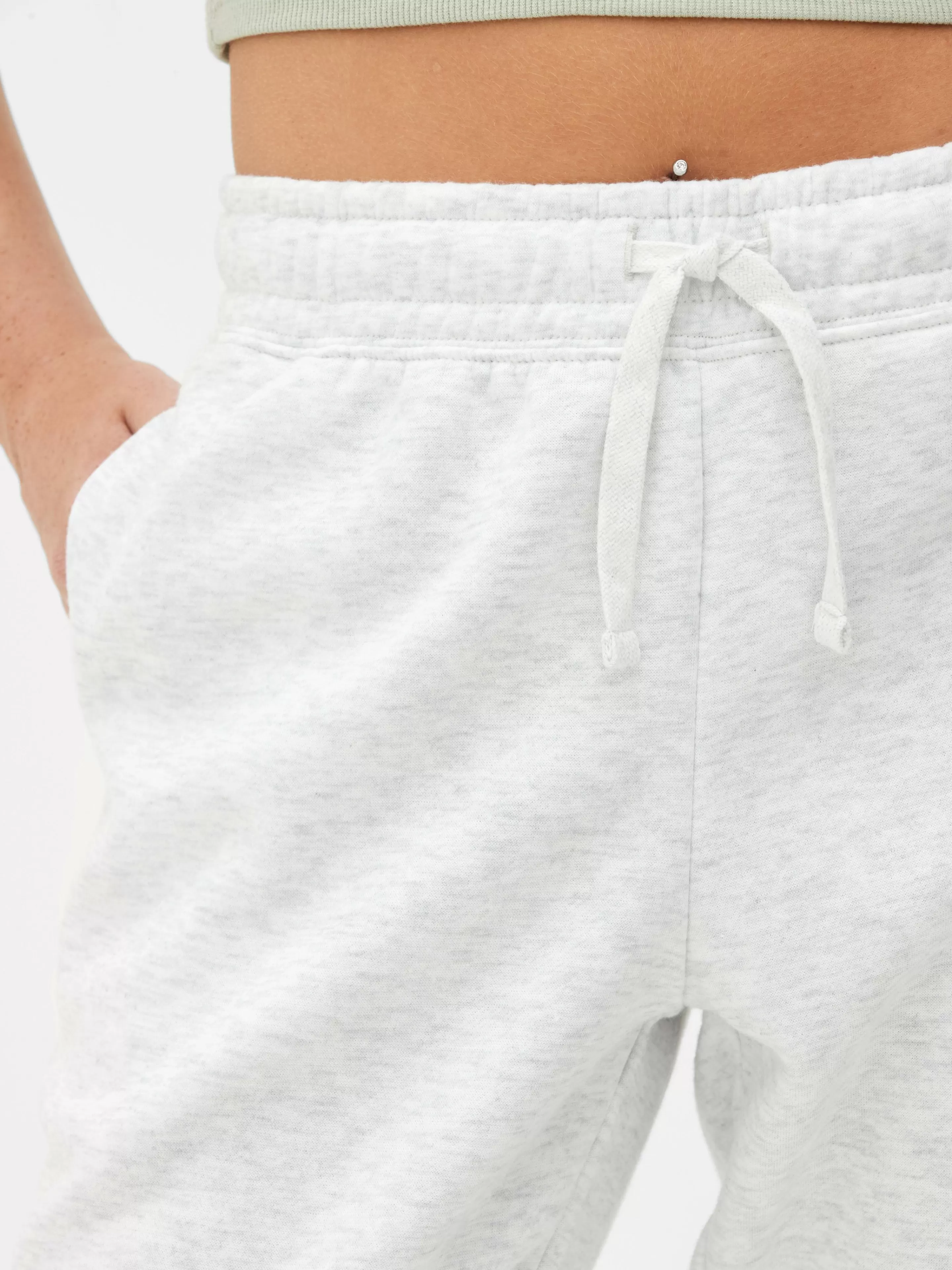 Calças De Treino*Primark Calças De Treino Corte Regular Cordão Cinzento marmoreado