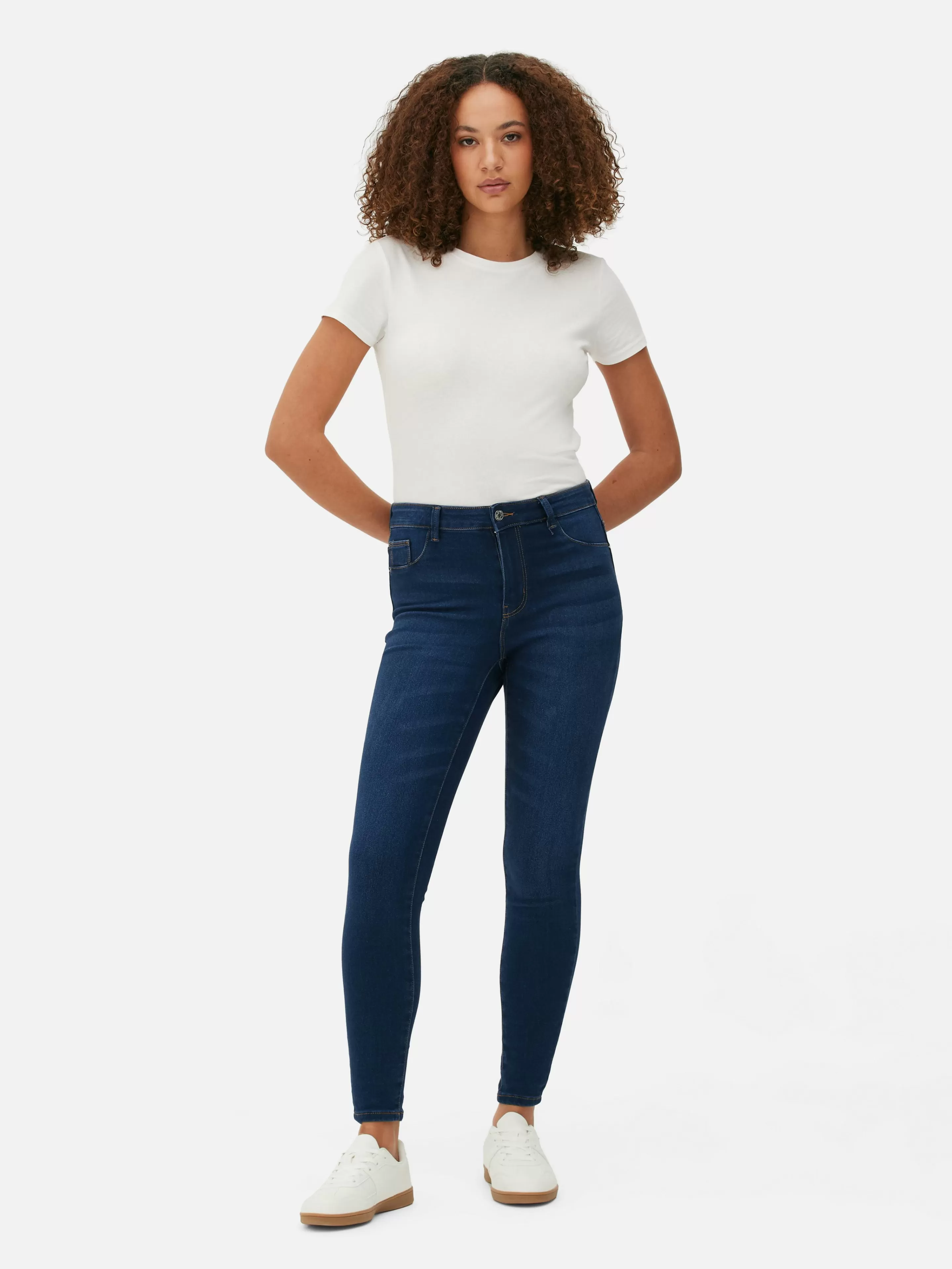 Ganga | Calças De Ganga*Primark Calças Ganga Skinny Básicas Cintura Média Índigo