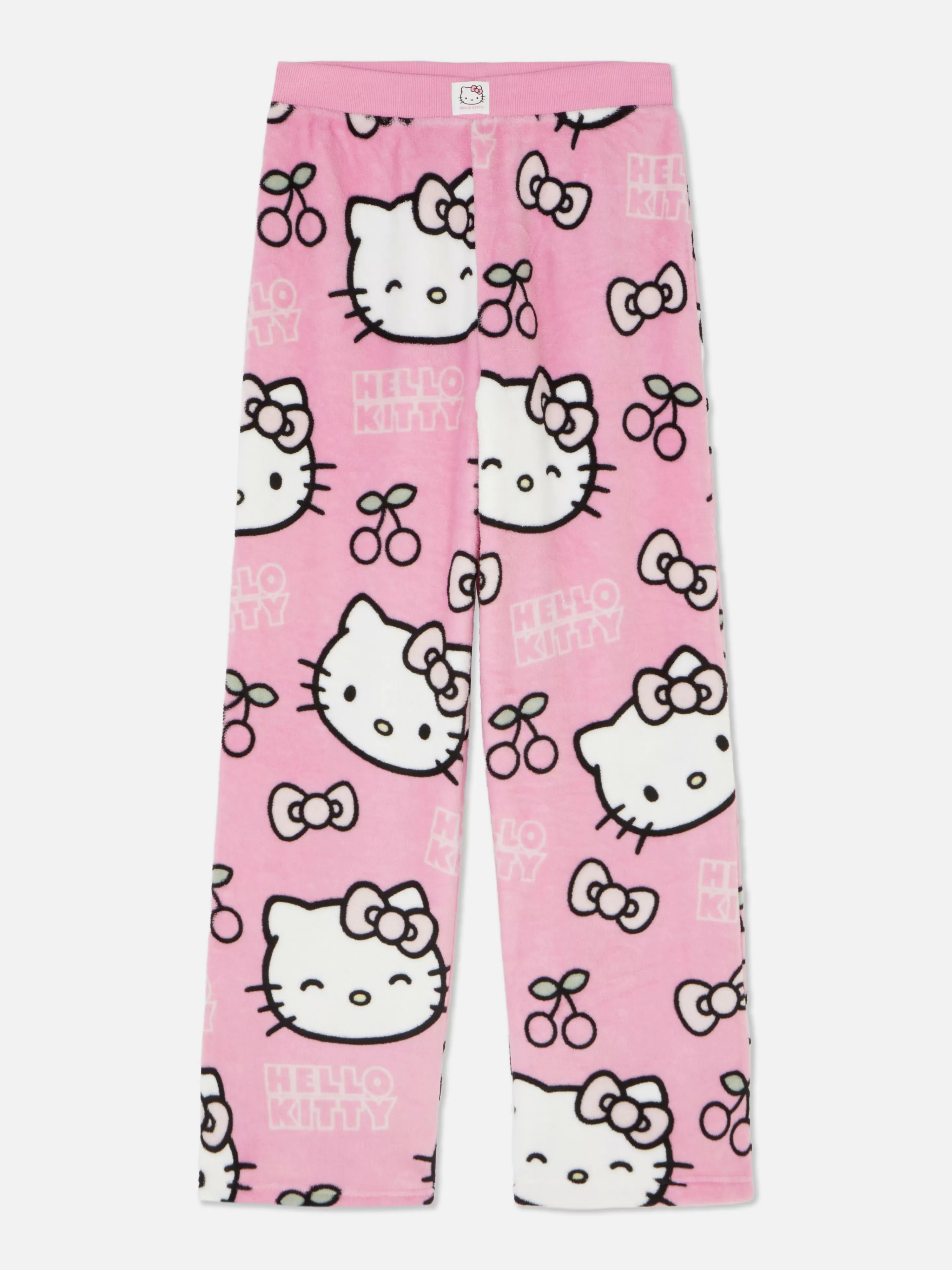 Calças De Pijama*Primark Calças Pijama Corte Perna Larga Hello Kitty 50º Aniversário Cor-de-rosa