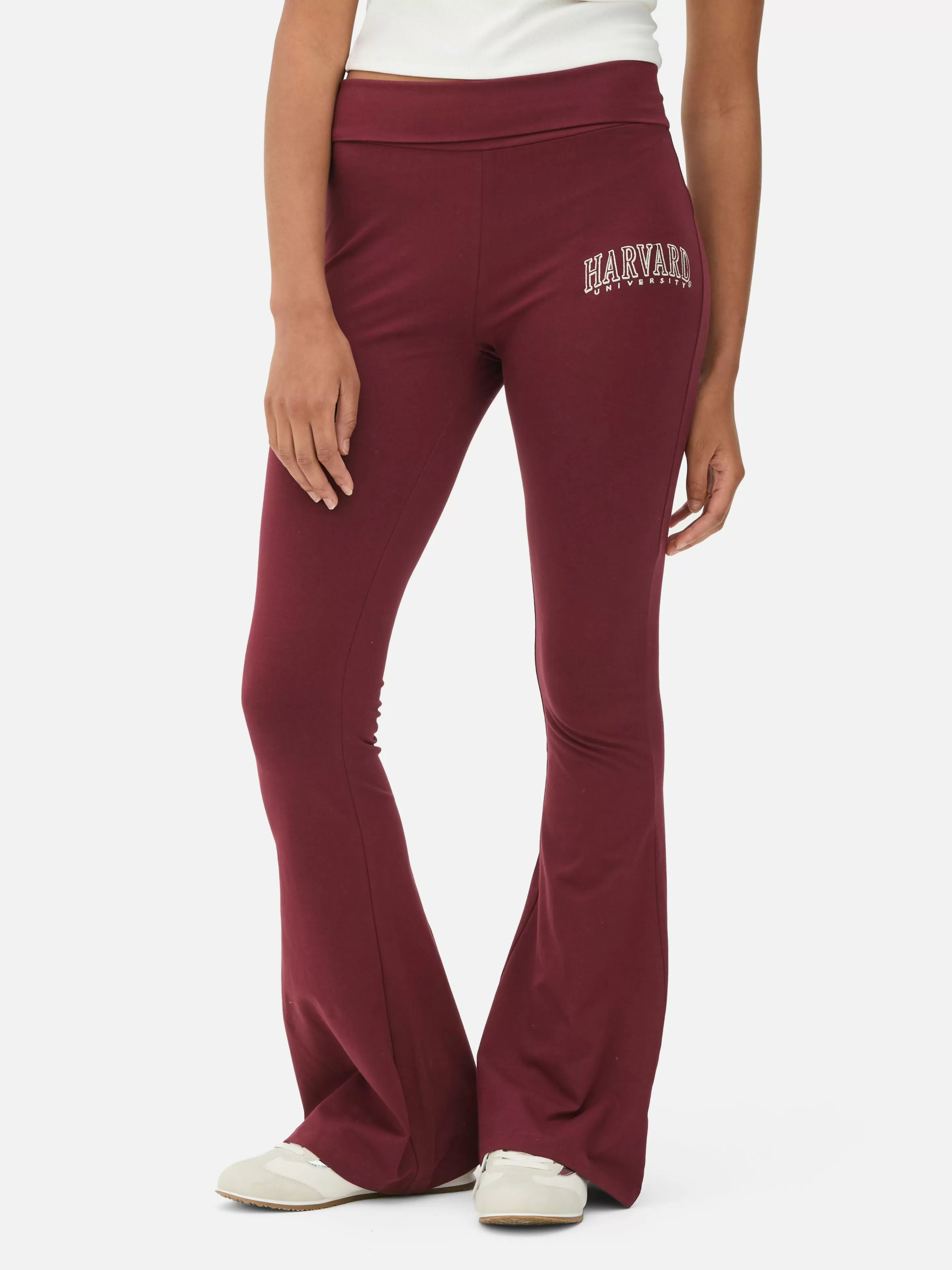 Calças E Leggings*Primark Calças Treino Boca Sino Coordenadas Harvard Vermelho