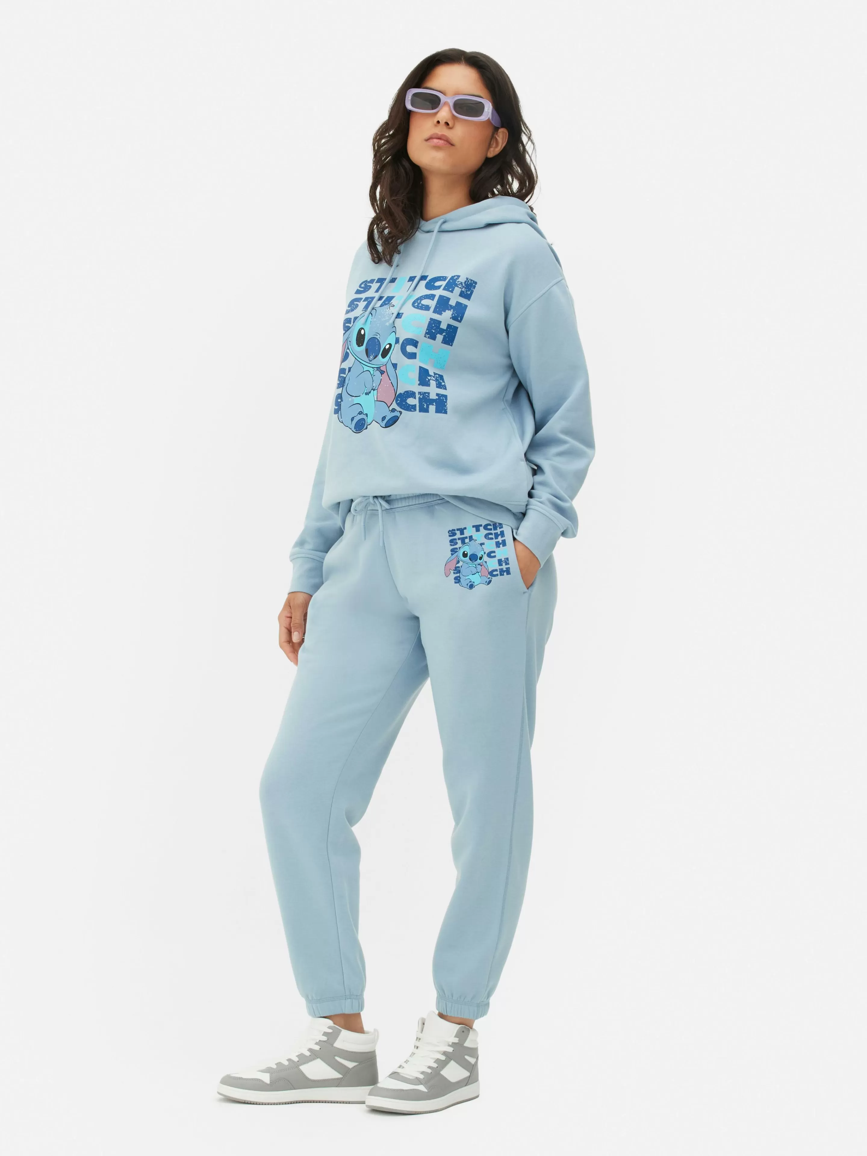 Calças De Treino*Primark Calças Treino Conjunto Coordenado Disney Stitch Azul