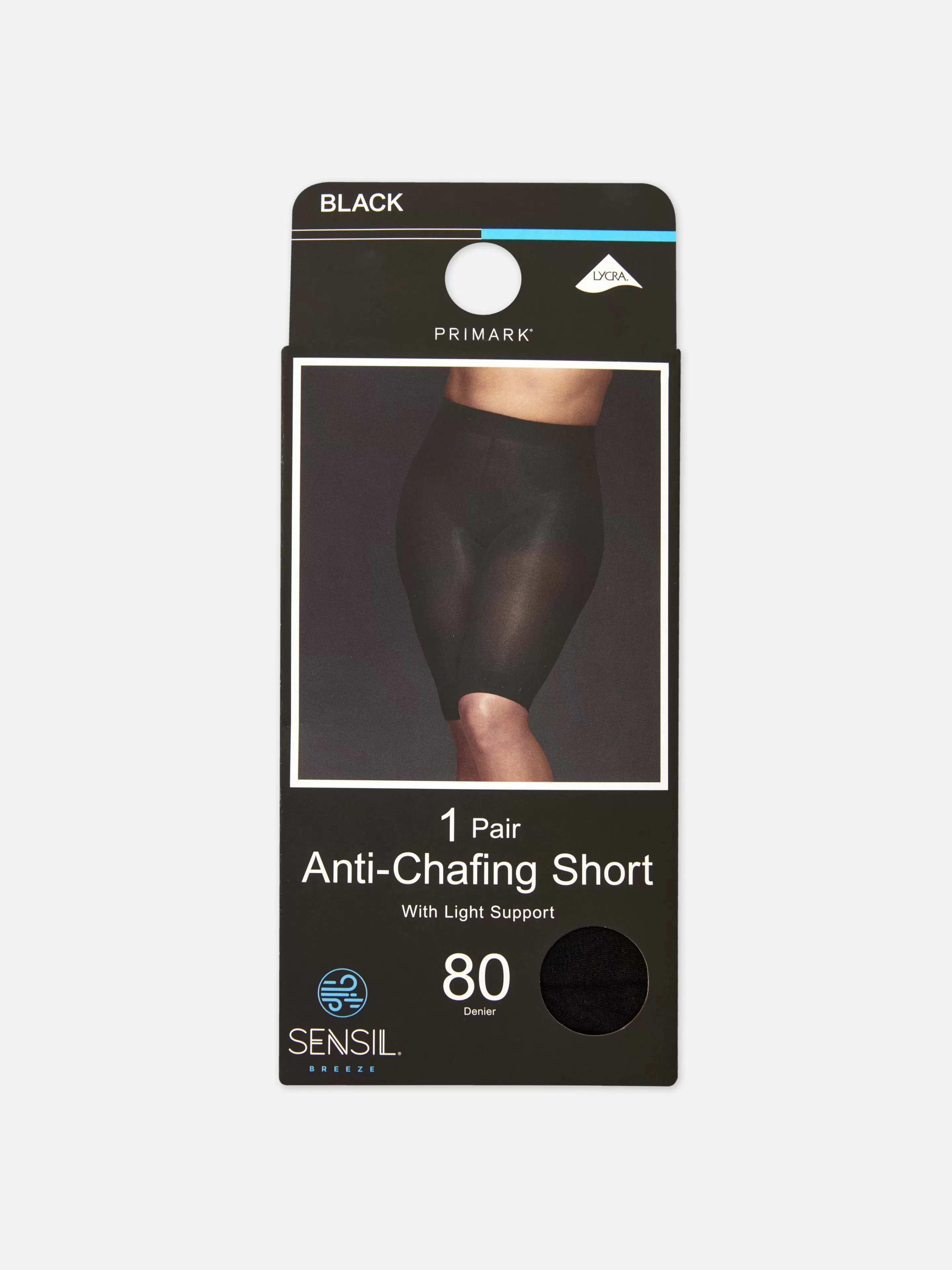 Collants*Primark Calções Antifricção 80 Denier Preto