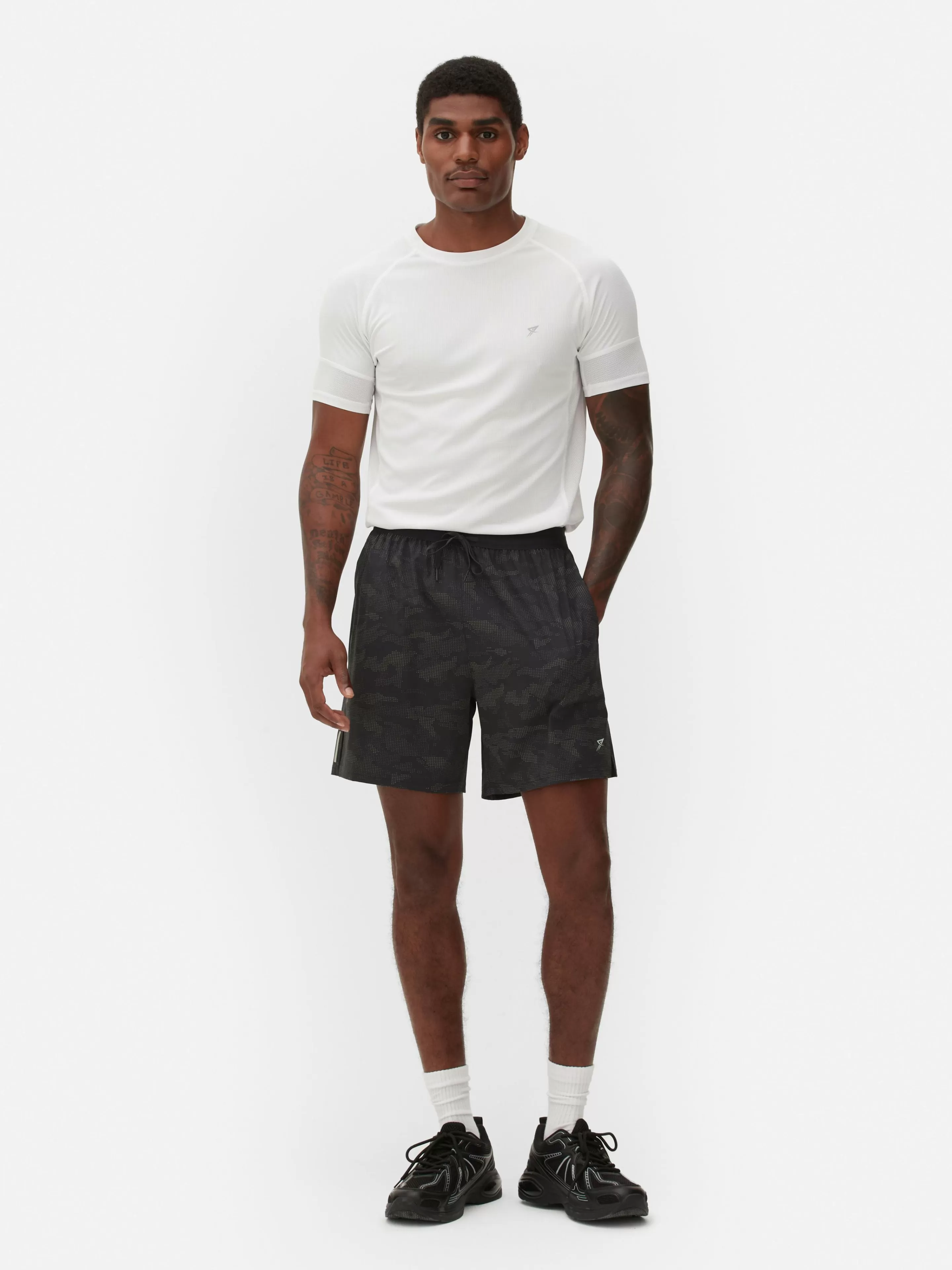 Calções | Roupa De Desporto*Primark Calções Ginástica Padrão Refletor Carvão