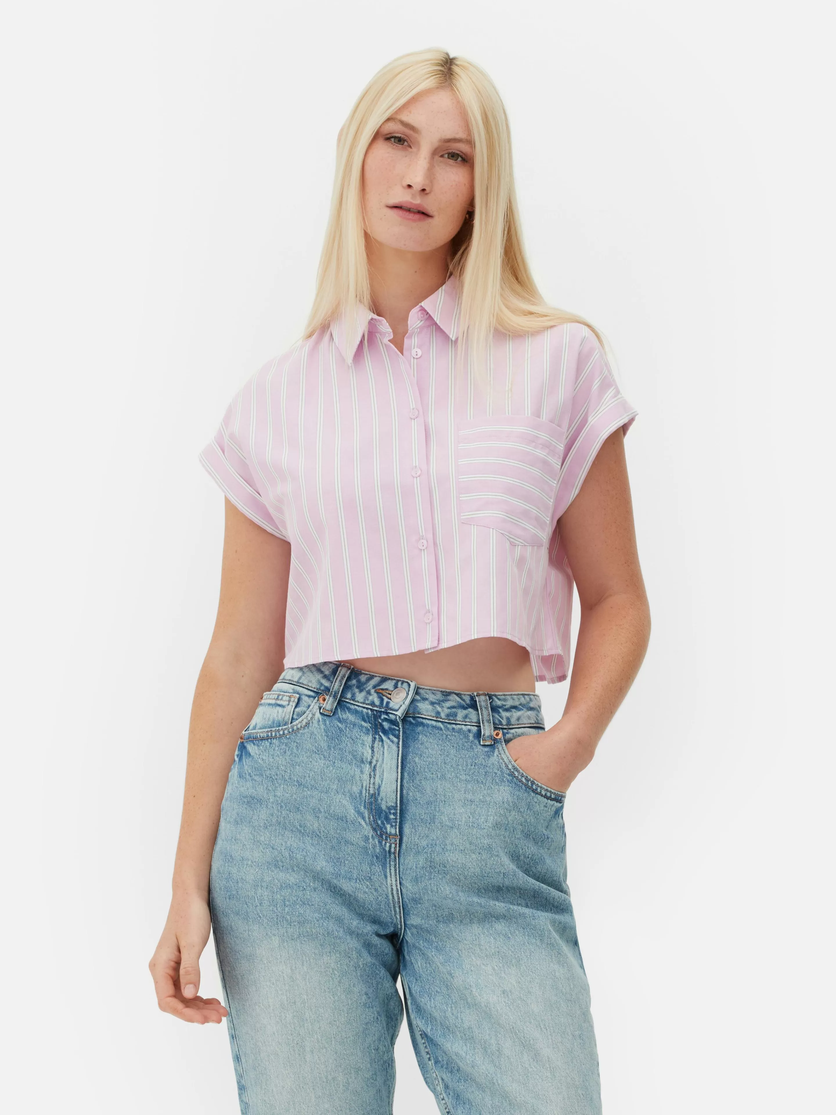 Camisas E Blusas*Primark Camisa Curta Manga Curta Cor-de-rosa