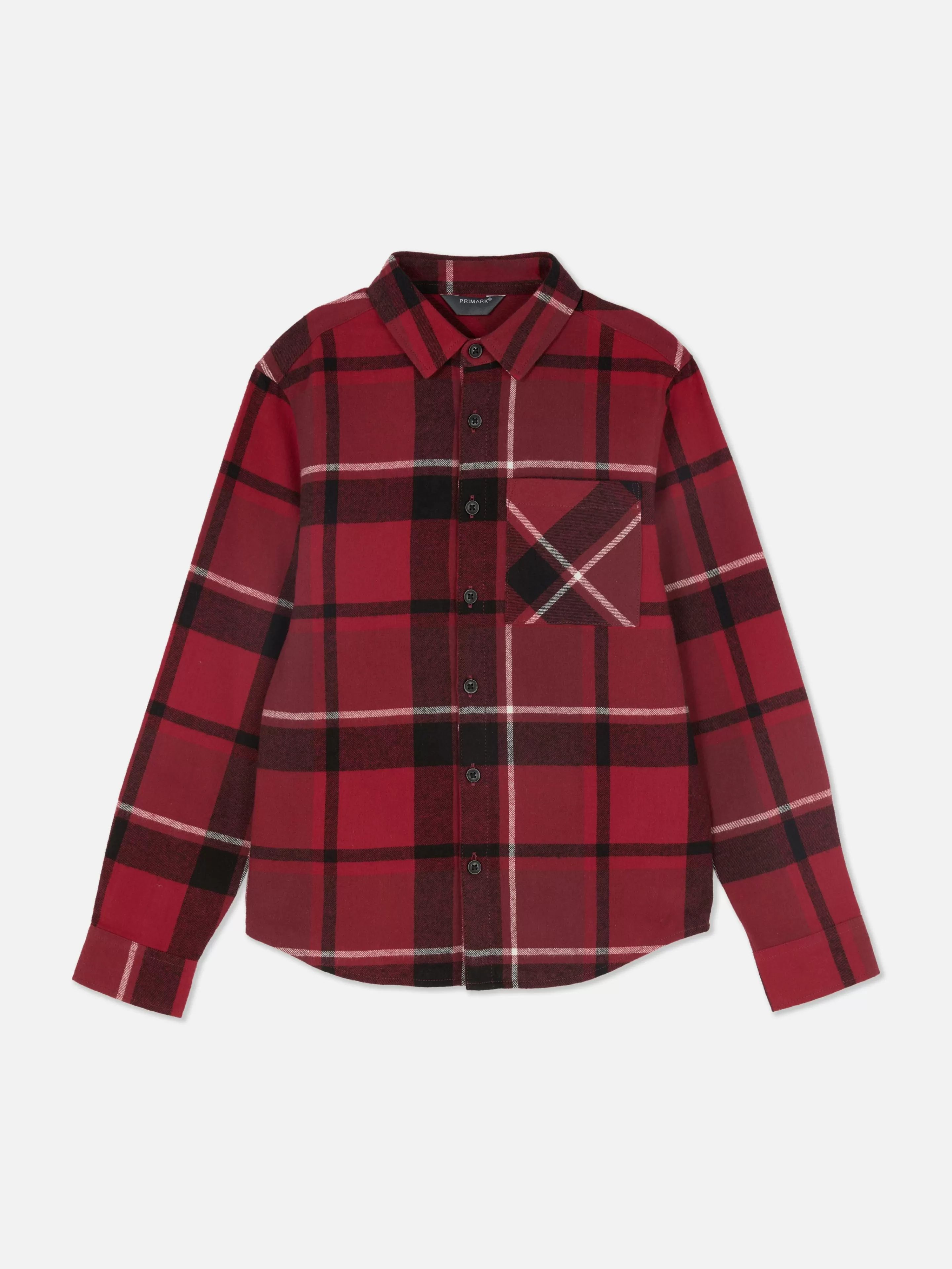 Camisas*Primark Camisa Manga Comprida Botões Xadrez Vermelho