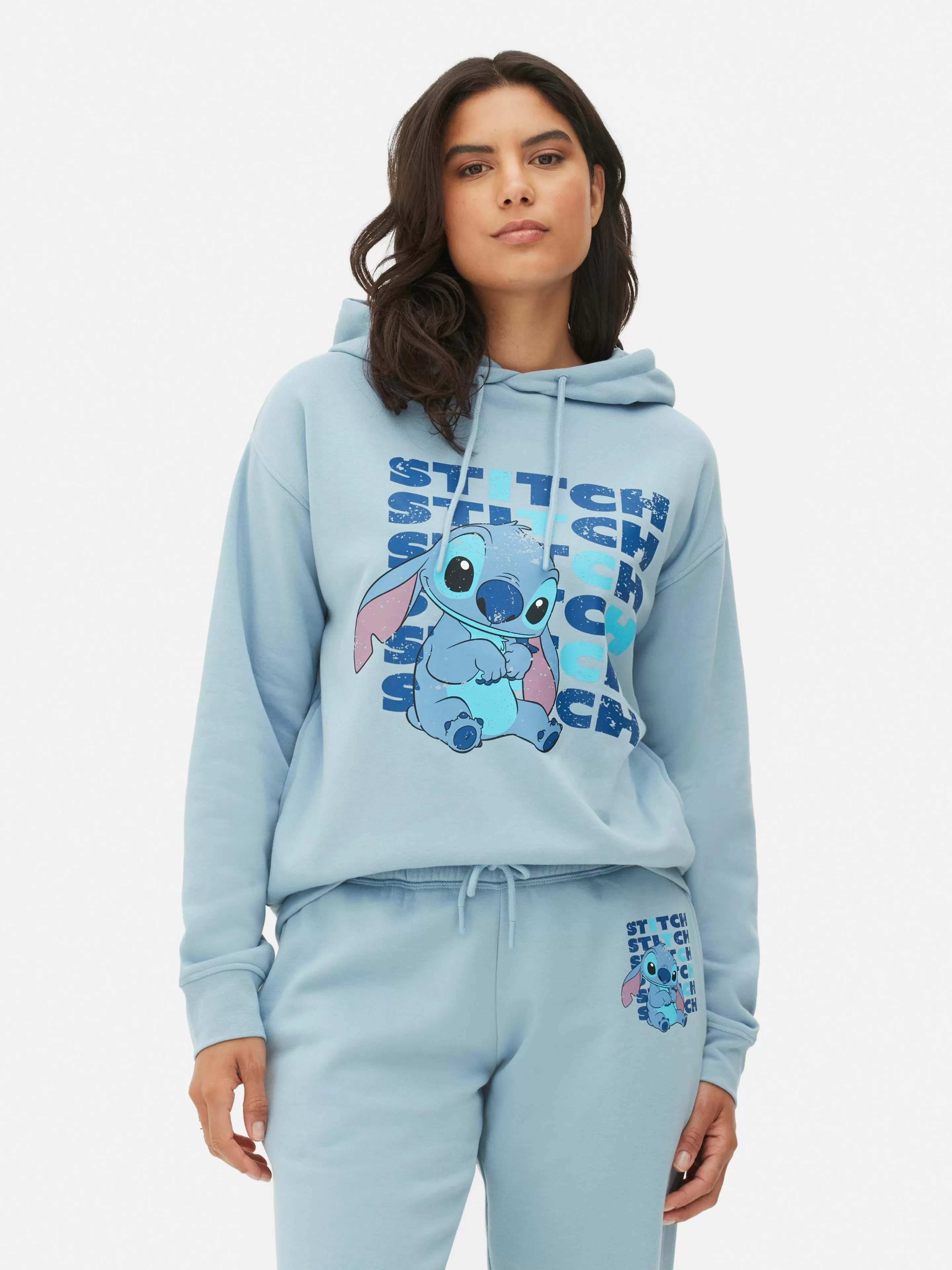 Camisolas Com E Sem Capuz*Primark Camisola Capuz Conjunto Coordenado Disney Stitch Azul