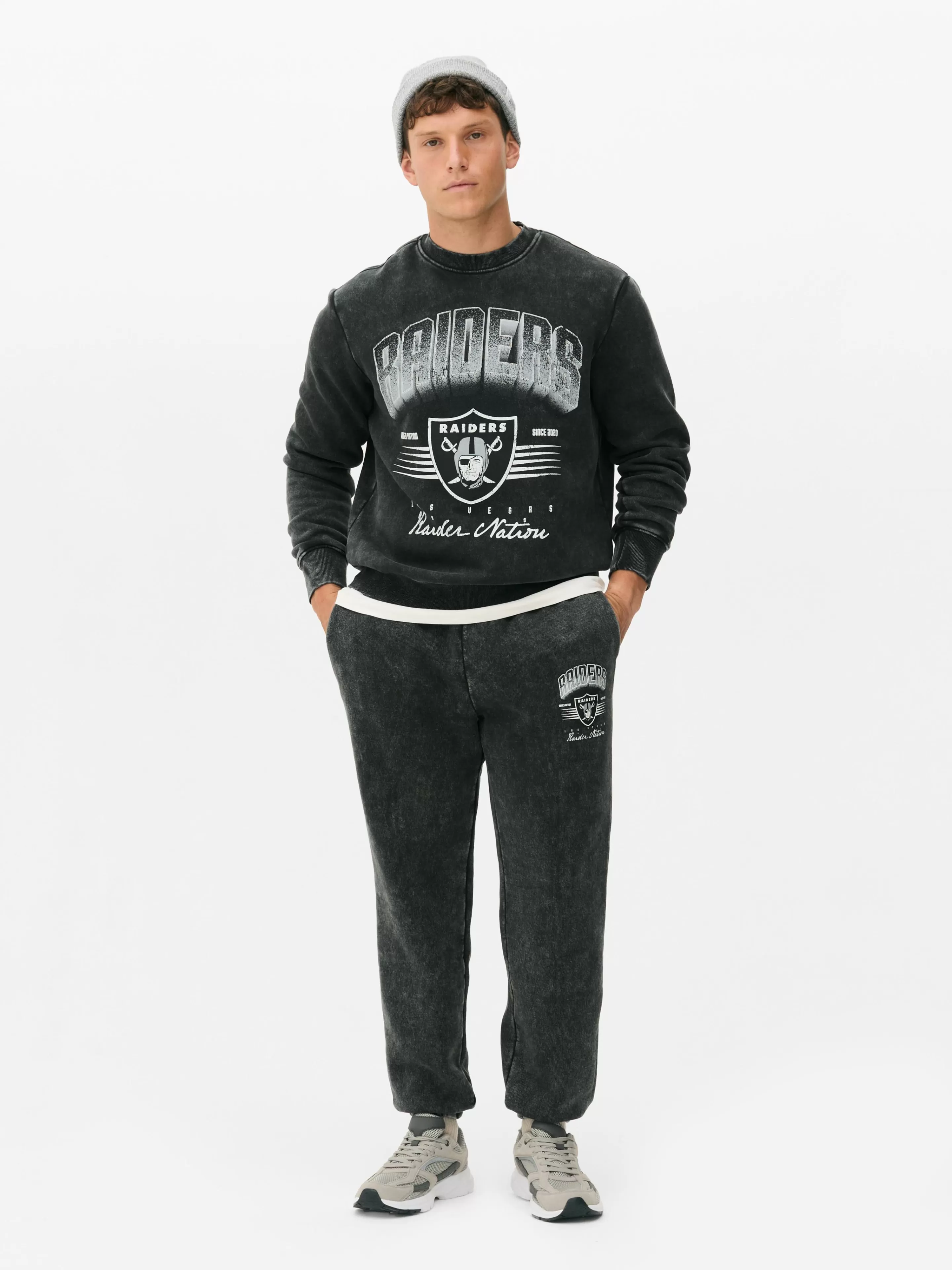 Camisolas E T-Shirts Com Estampado Gráfico | Camisolas Com E Sem Capuz*Primark Camisola Conjunto Coordenado NFL Las Vegas Raiders Carvão