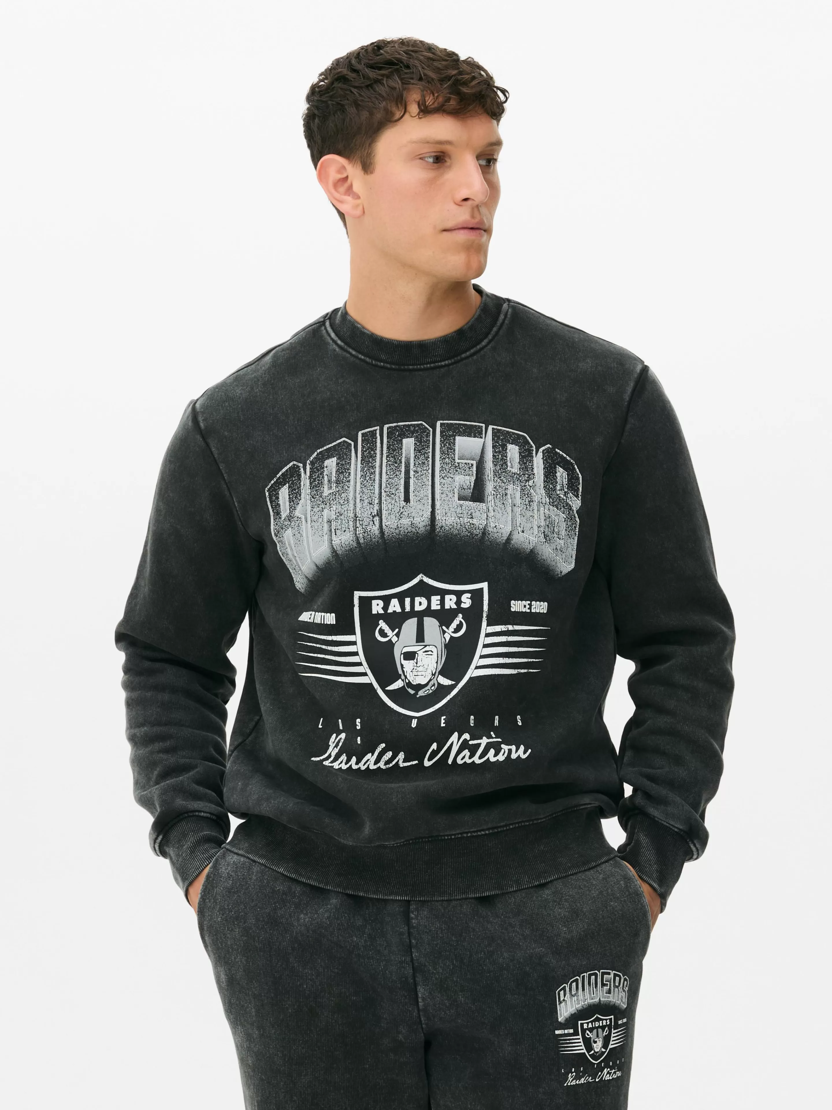 Camisolas E T-Shirts Com Estampado Gráfico | Camisolas Com E Sem Capuz*Primark Camisola Conjunto Coordenado NFL Las Vegas Raiders Carvão