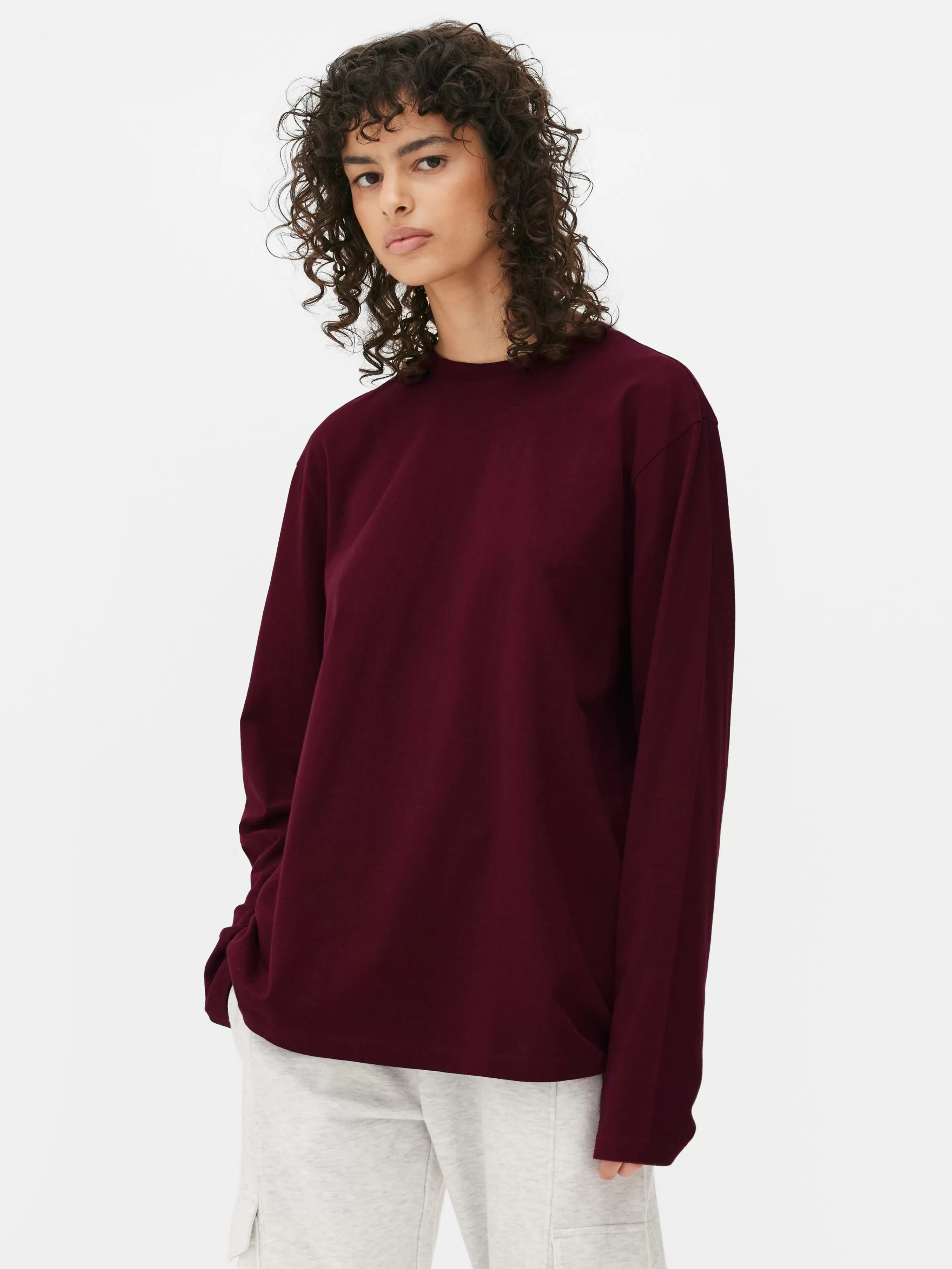 Tops E T-Shirts*Primark Camisola Gola Redonda Cor de vinho