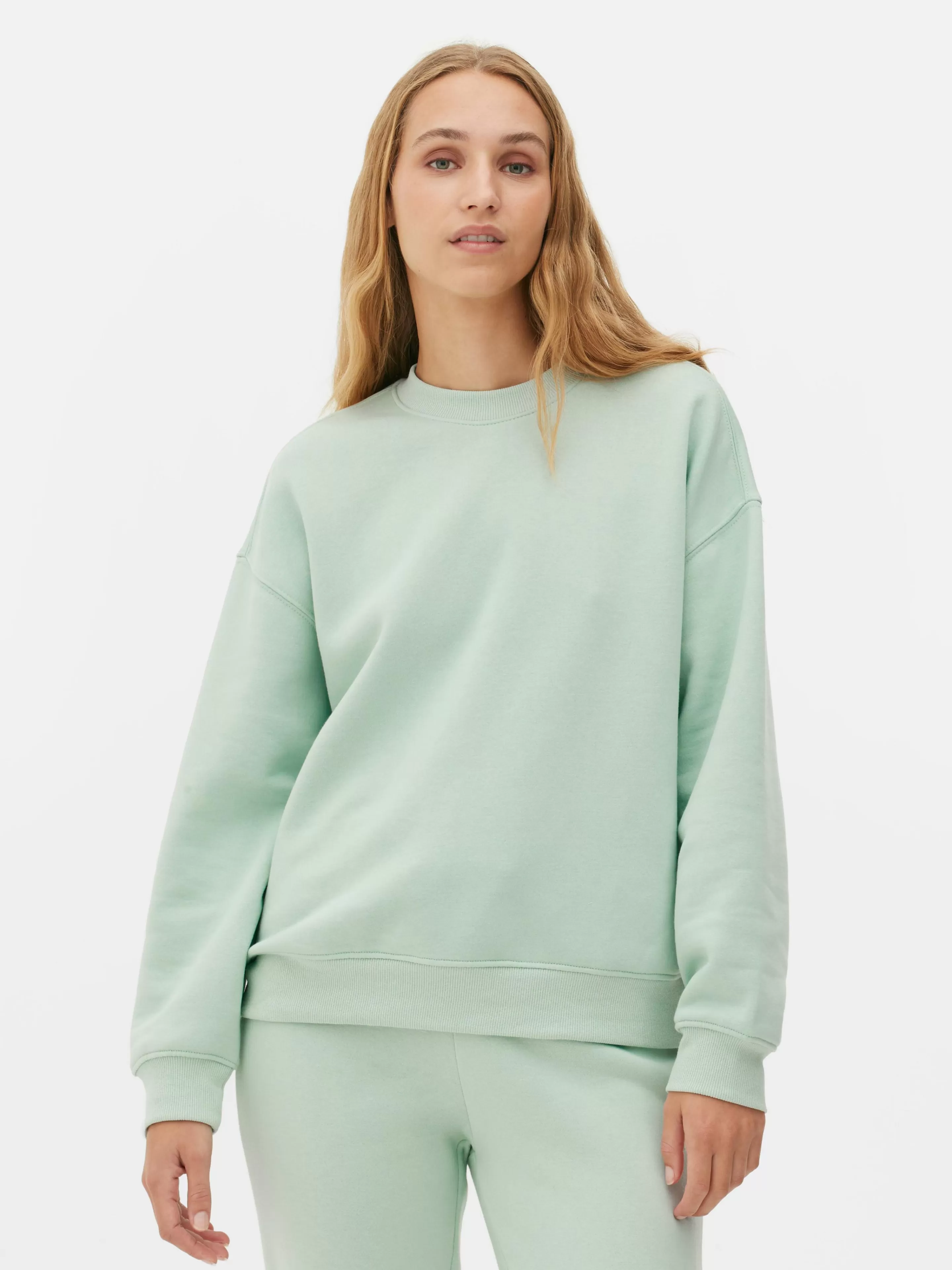 Camisolas Com E Sem Capuz*Primark Camisola Gola Redonda Essencial Verde-menta