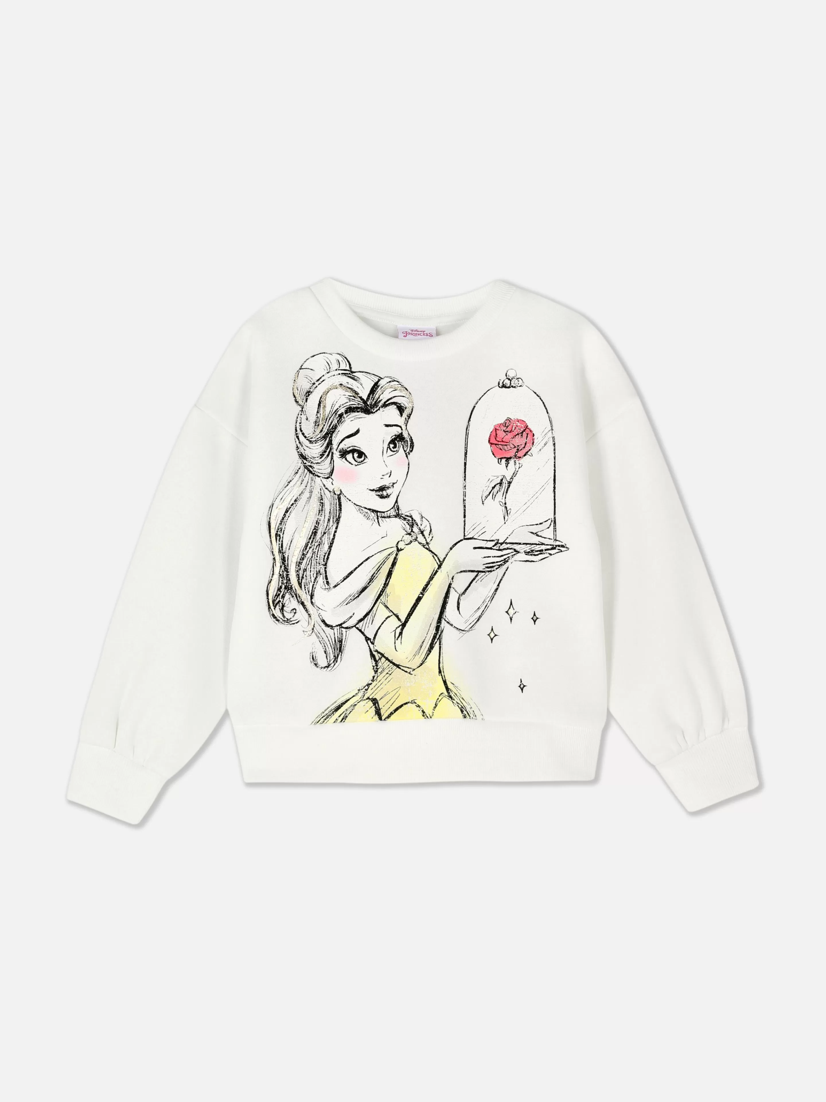 Camisolas Com E Sem Capuz*Primark Camisola Gráfica Conj Coord Disney A Bela E O Monstro Branco