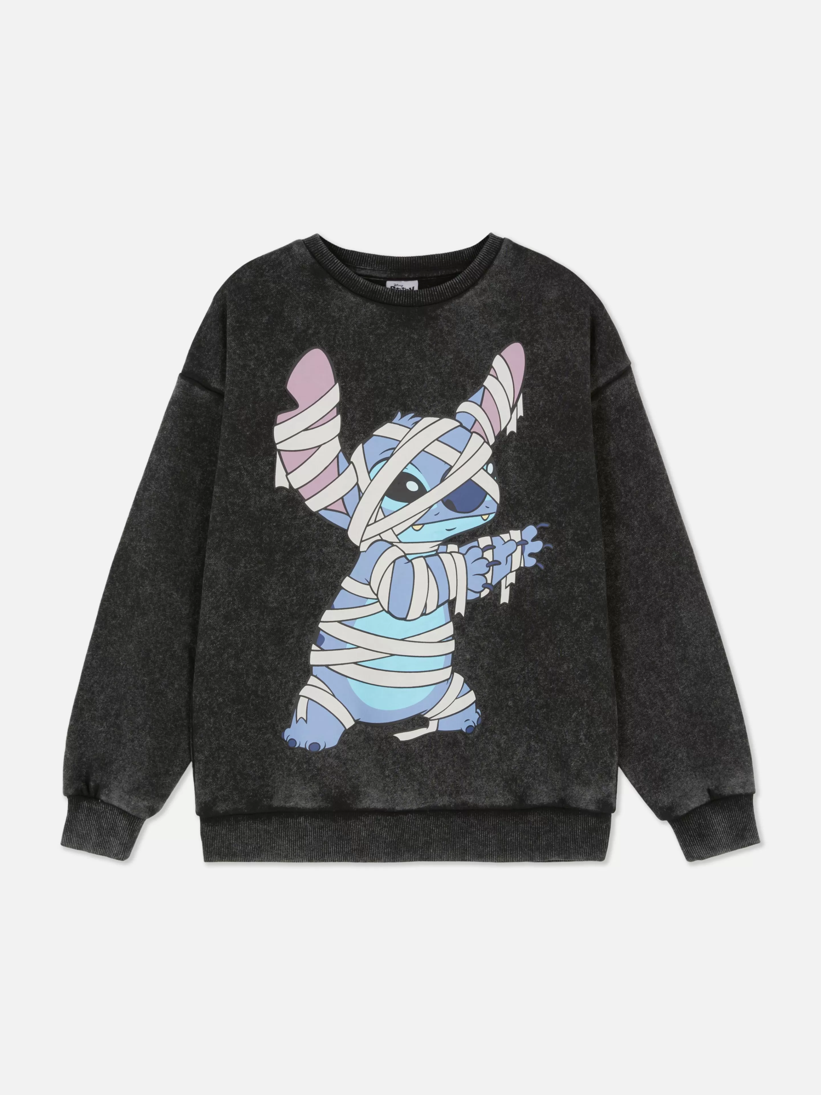 Camisolas Com E Sem Capuz*Primark Camisola Lavagem ácida Disney Stitch Carvão