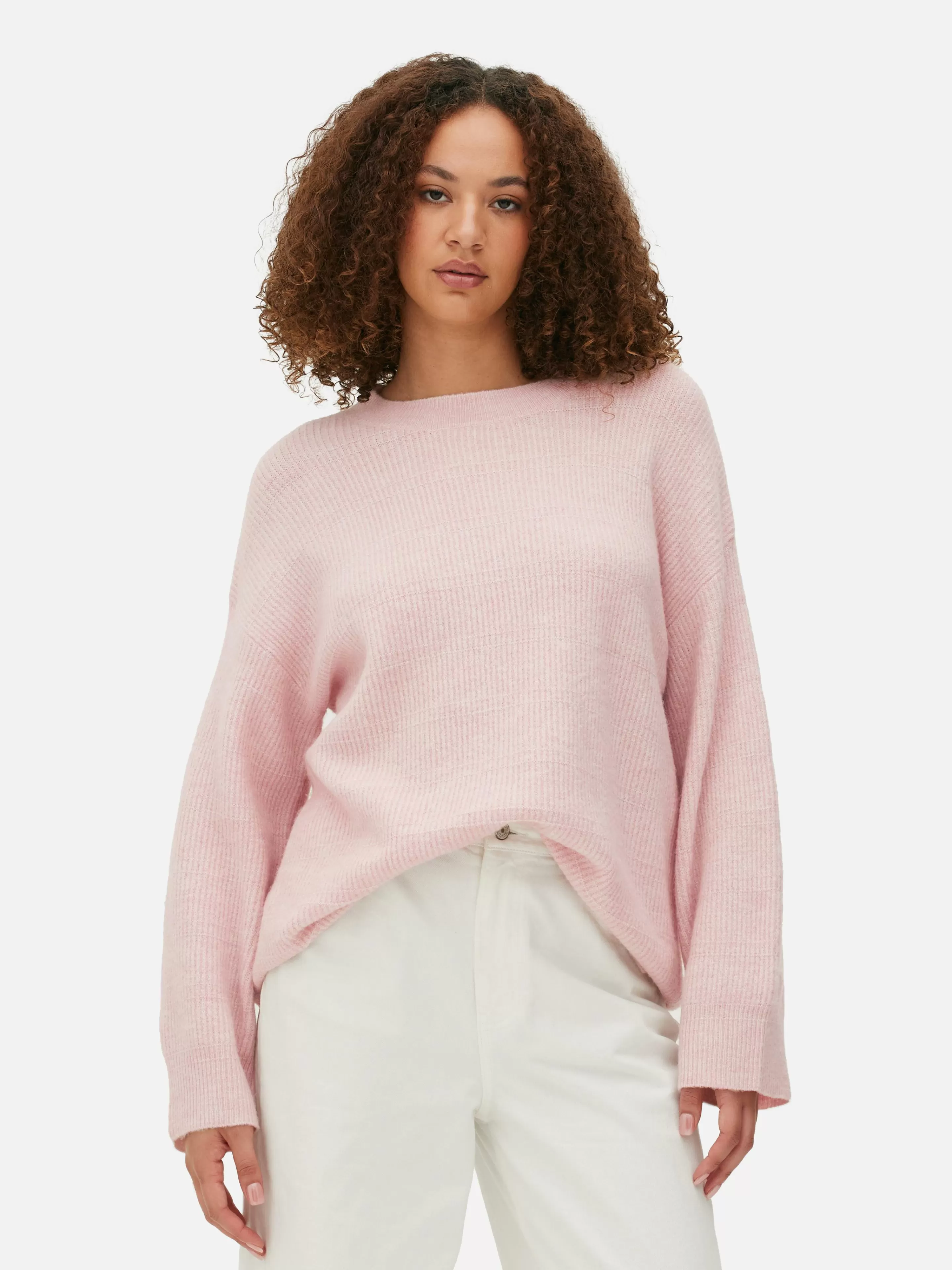 Camisolas E Casacos De Malha*Primark Camisola Malha Mangas Punhos Cor-de-rosa