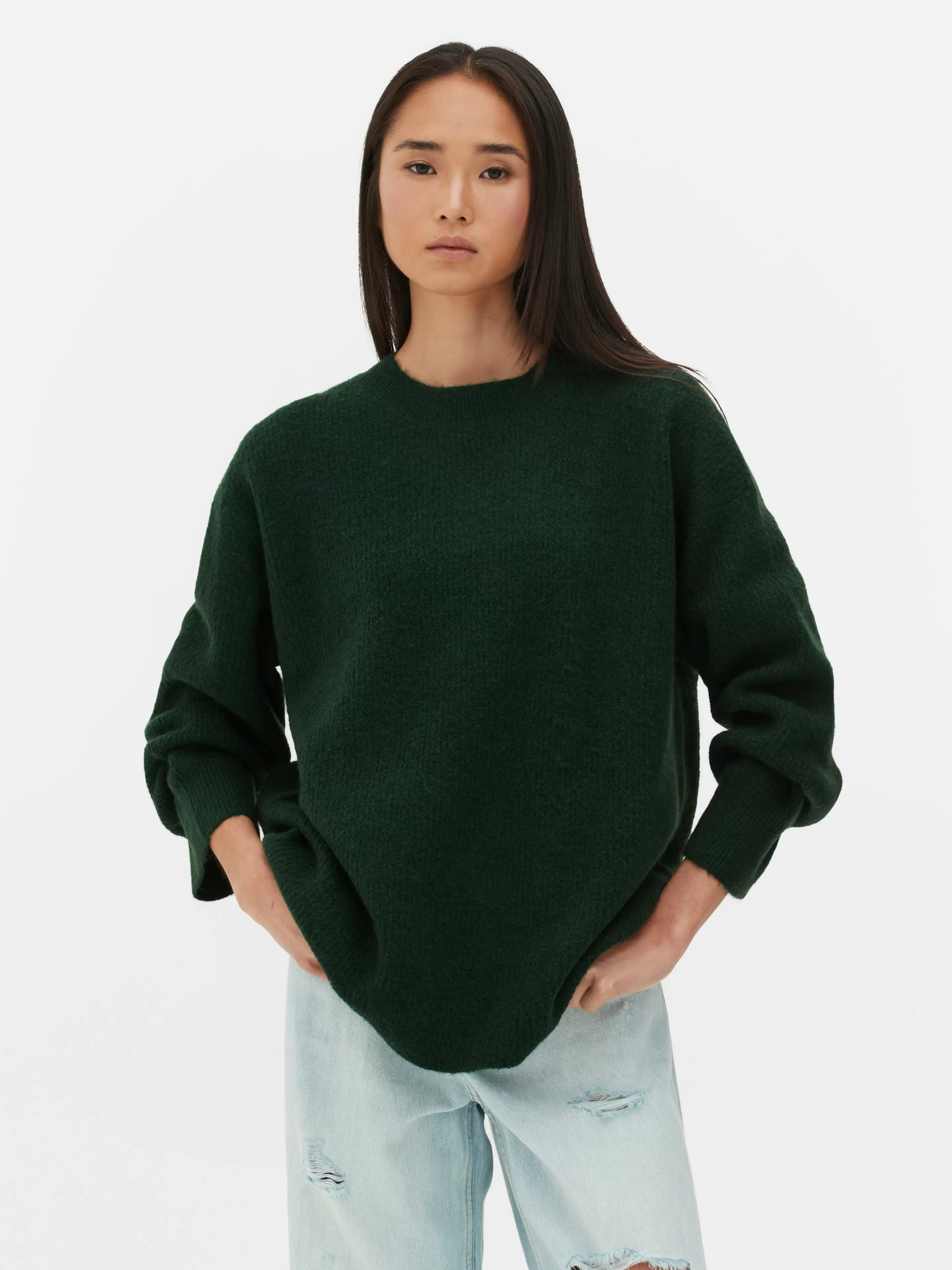 Camisolas E Casacos De Malha*Primark Camisola Malha Mangas Punhos Verde-escuro