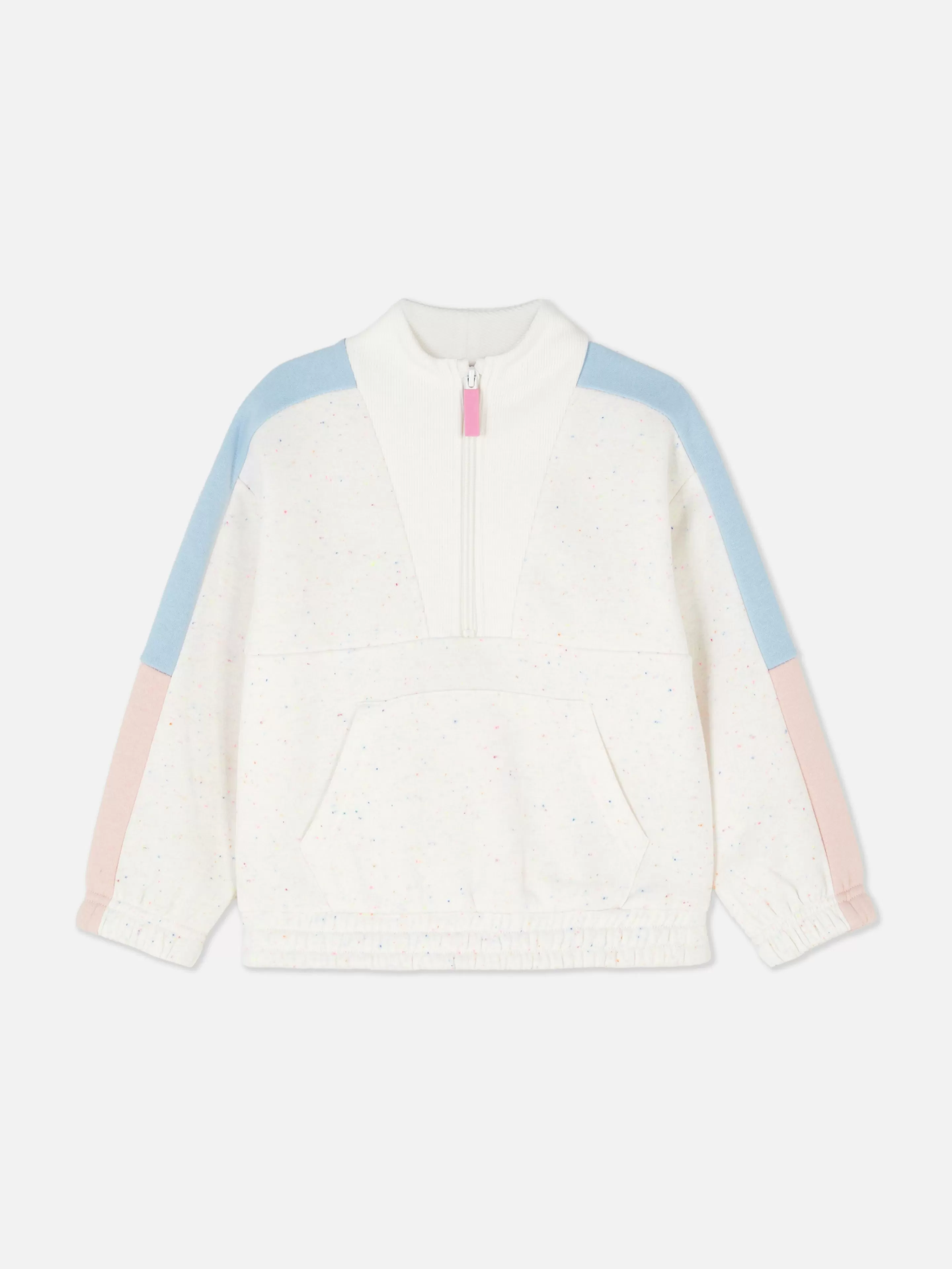 Camisolas Com E Sem Capuz*Primark Camisola Meio Fecho Correr Bloco Cor Multicolor